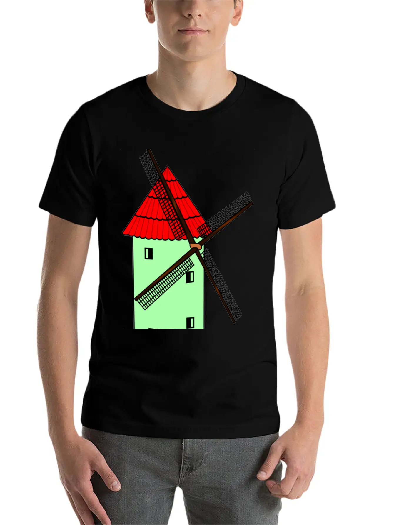 Windmill Windmuehle Wind Turbine Windrad32 Unisex Casual T-Shirt ��� Clean Design For Daily Comfort