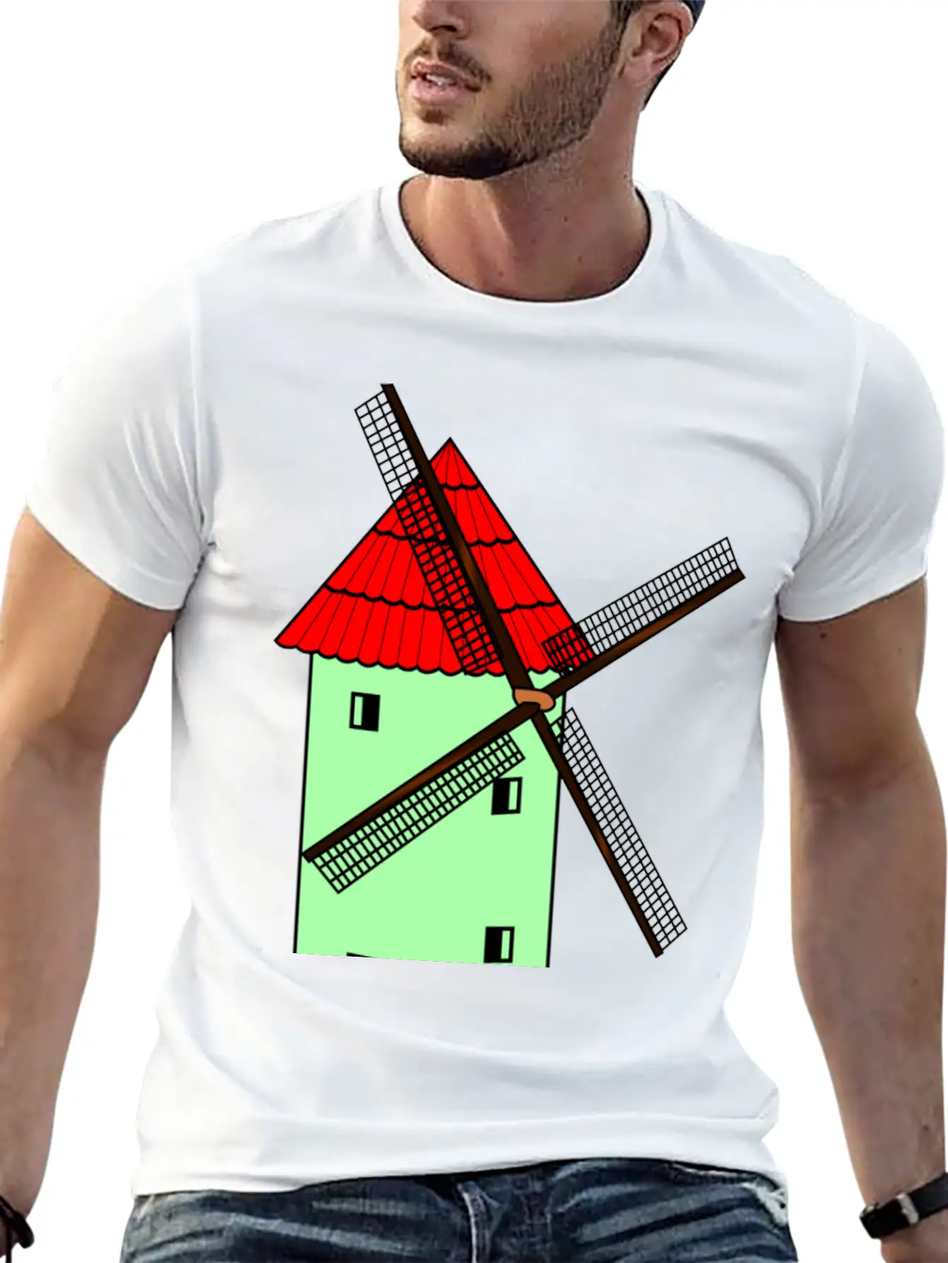 Windmill Windmuehle Wind Turbine Windrad32 Unisex Casual T-Shirt ��� Clean Design For Daily Comfort
