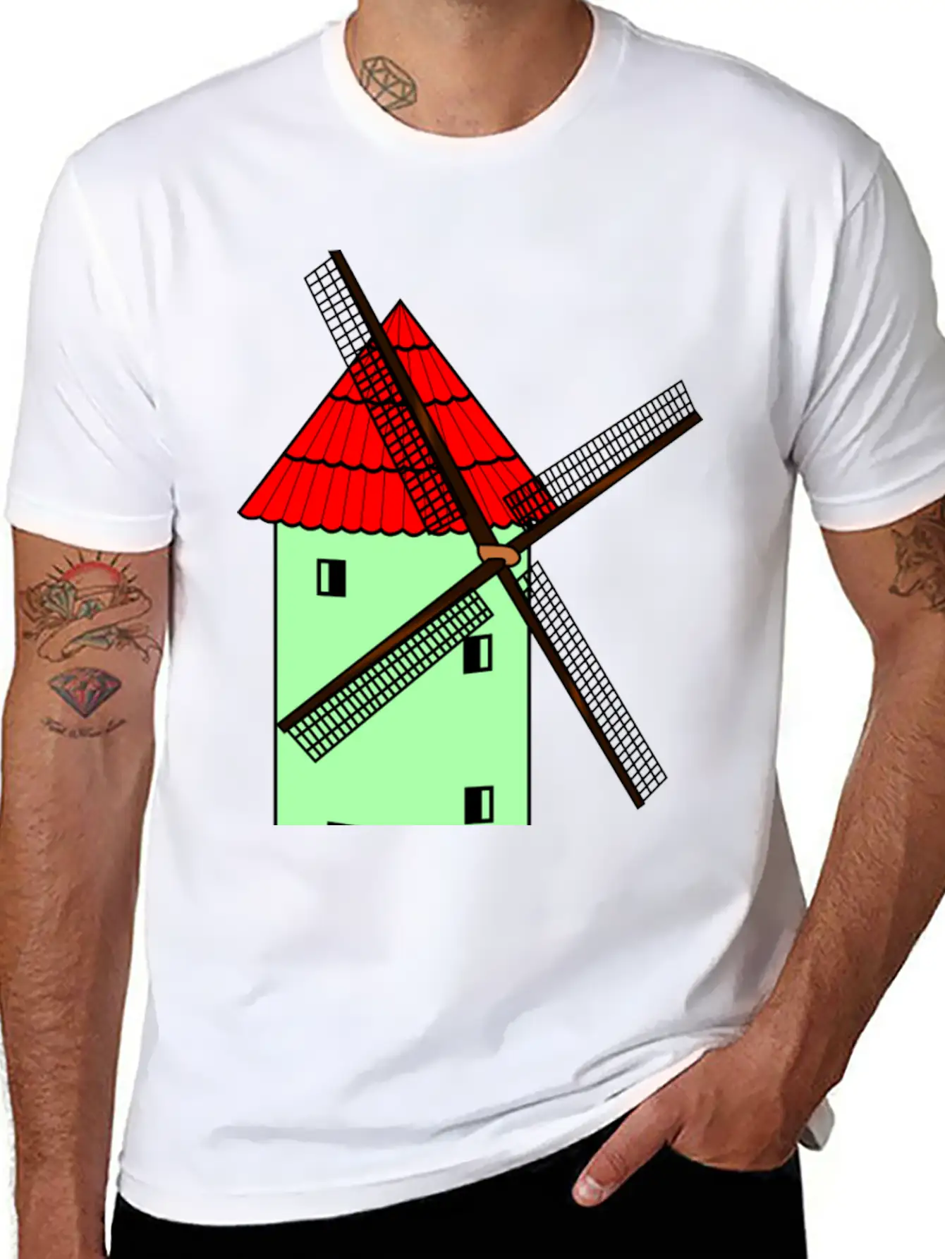 Windmill Windmuehle Wind Turbine Windrad32 Unisex Casual T-Shirt ��� Clean Design For Daily Comfort