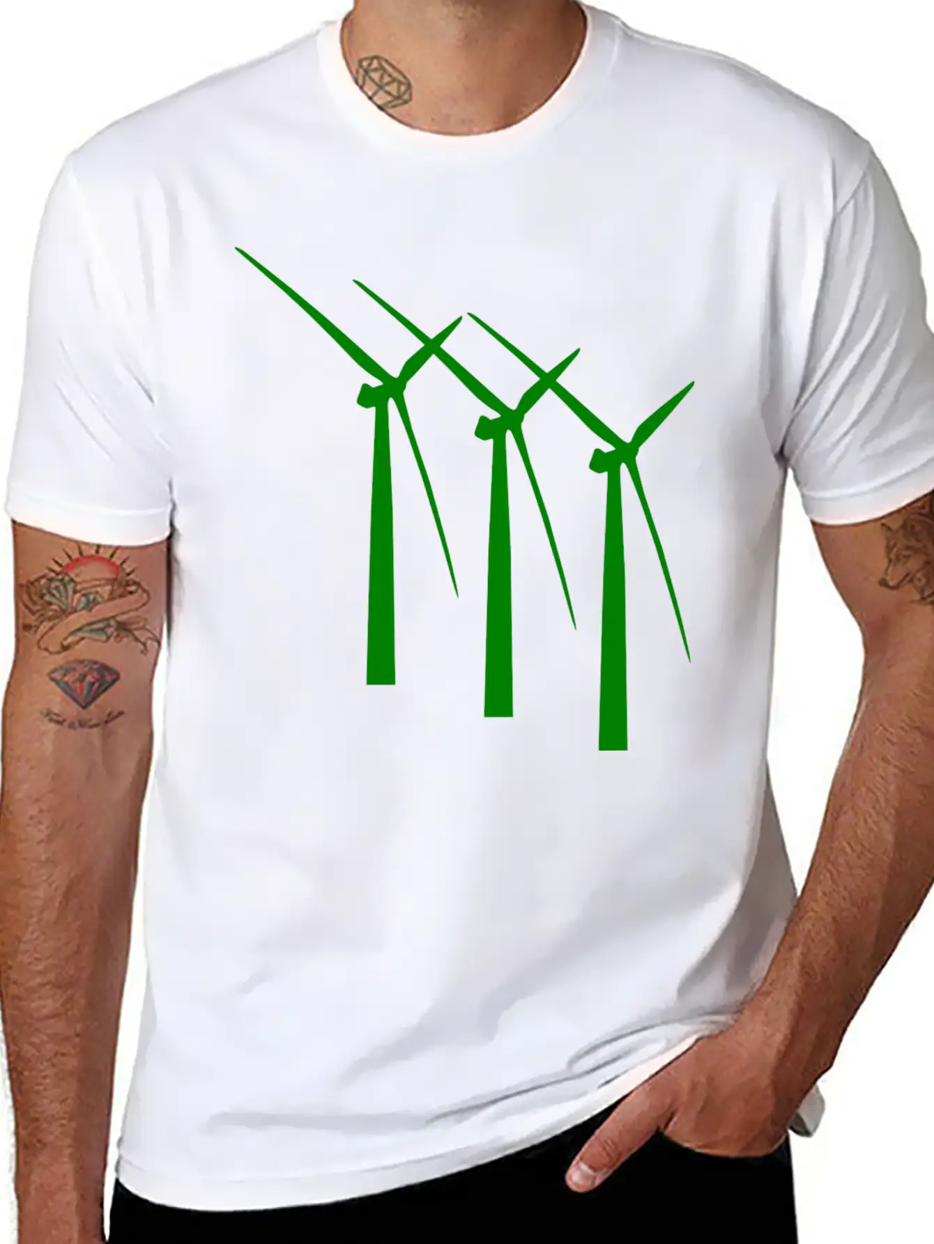 Windmill Windmuehle Wind Turbine Windrad41 Basic Graphic T-Shirt – Daily Comfort In Soft Cotton