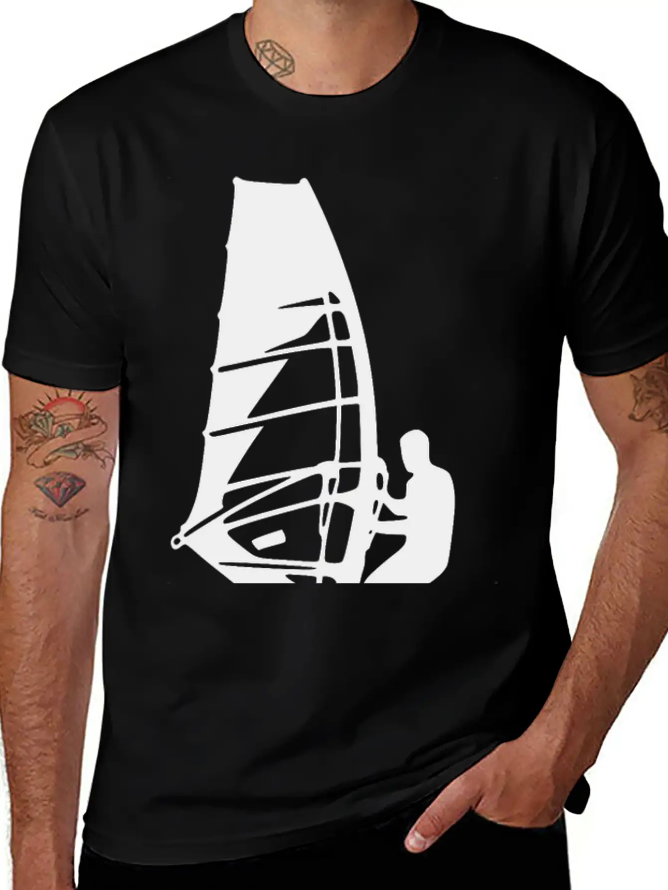 Windsurfing Sailing Tricks Water Wind And Sails Classic Fit Graphic Tee For Daily Comfort – Unisex Cotton Shirt