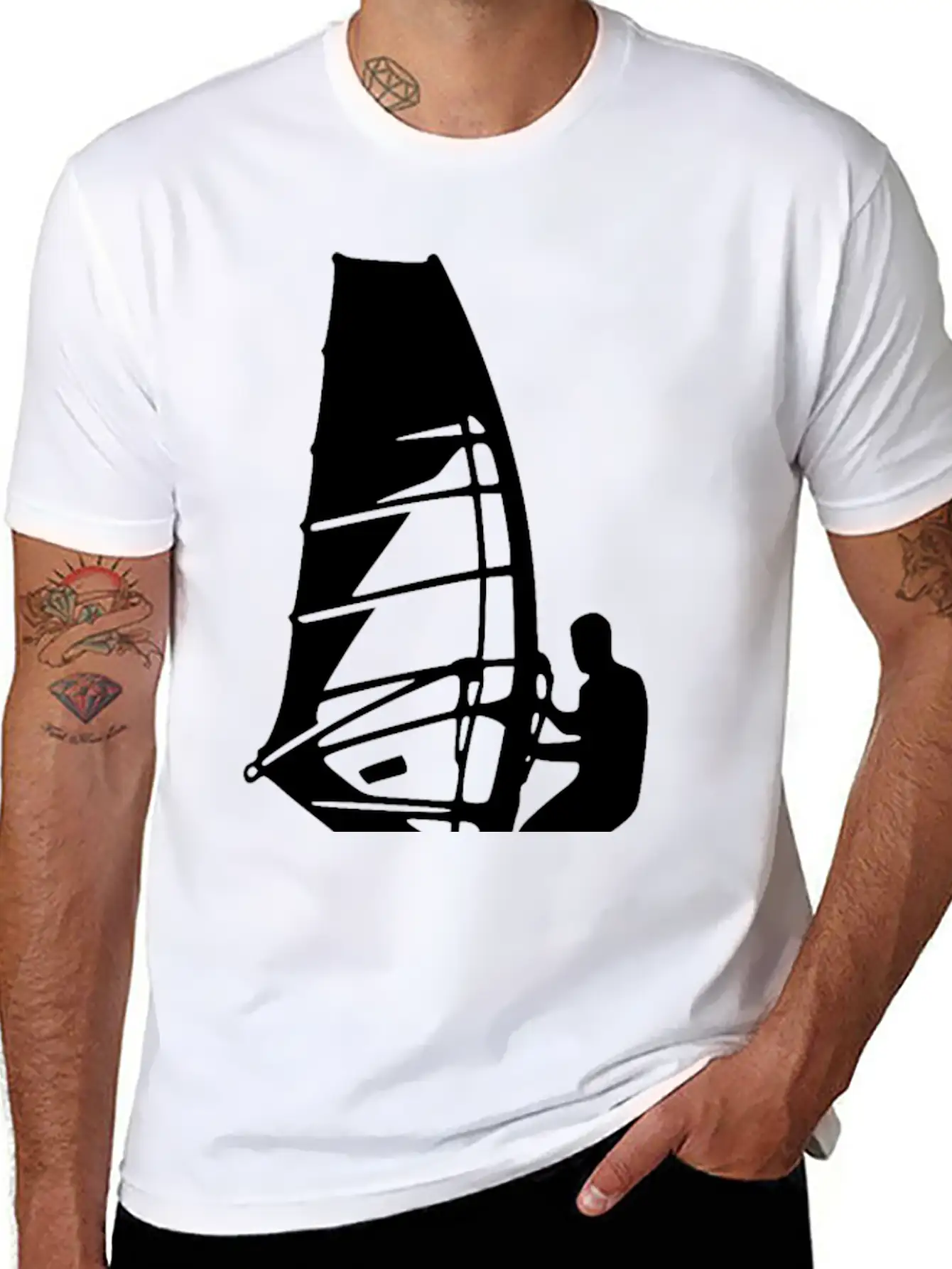 Windsurfing Sailing Tricks Water Wind And Sails Classic Fit Graphic Tee For Daily Comfort – Unisex Cotton Shirt