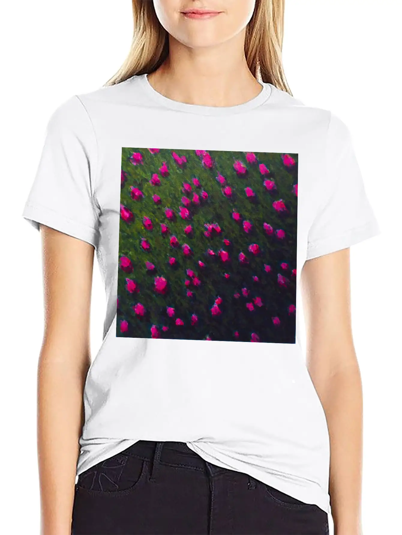 Windswept Flower Field Unisex Casual T-Shirt – Clean Design For Daily Comfort