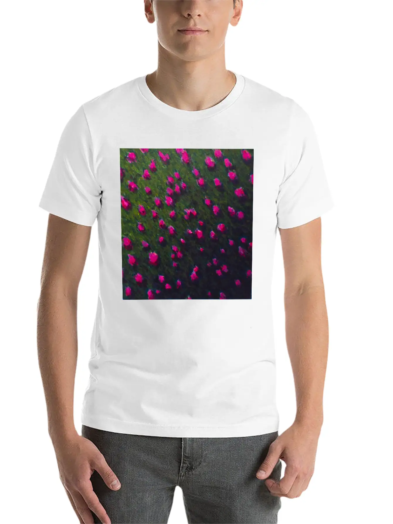 Windswept Flower Field Unisex Casual T-Shirt – Clean Design For Daily Comfort
