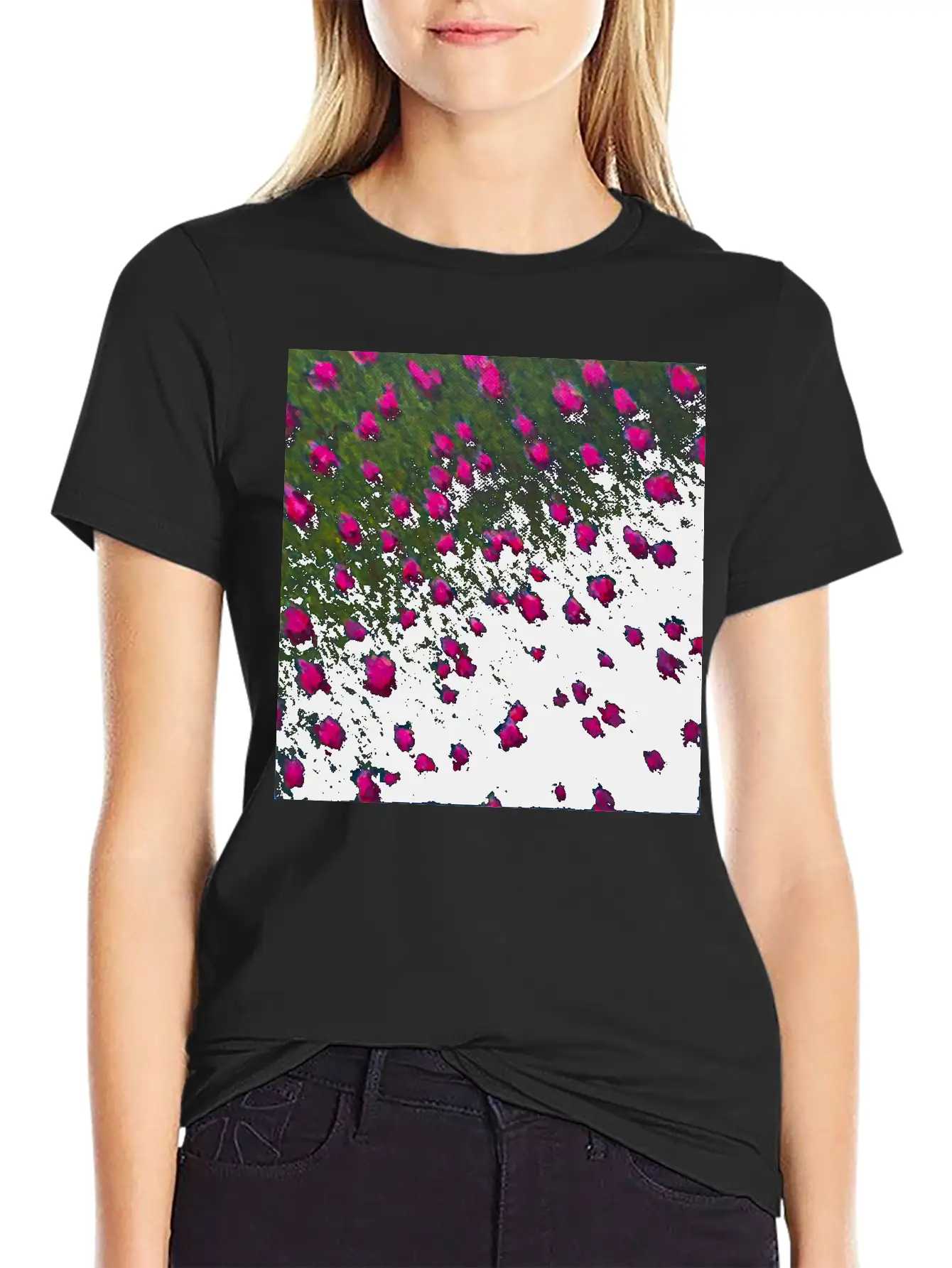 Windswept Flower Field Unisex Casual T-Shirt – Clean Design For Daily Comfort