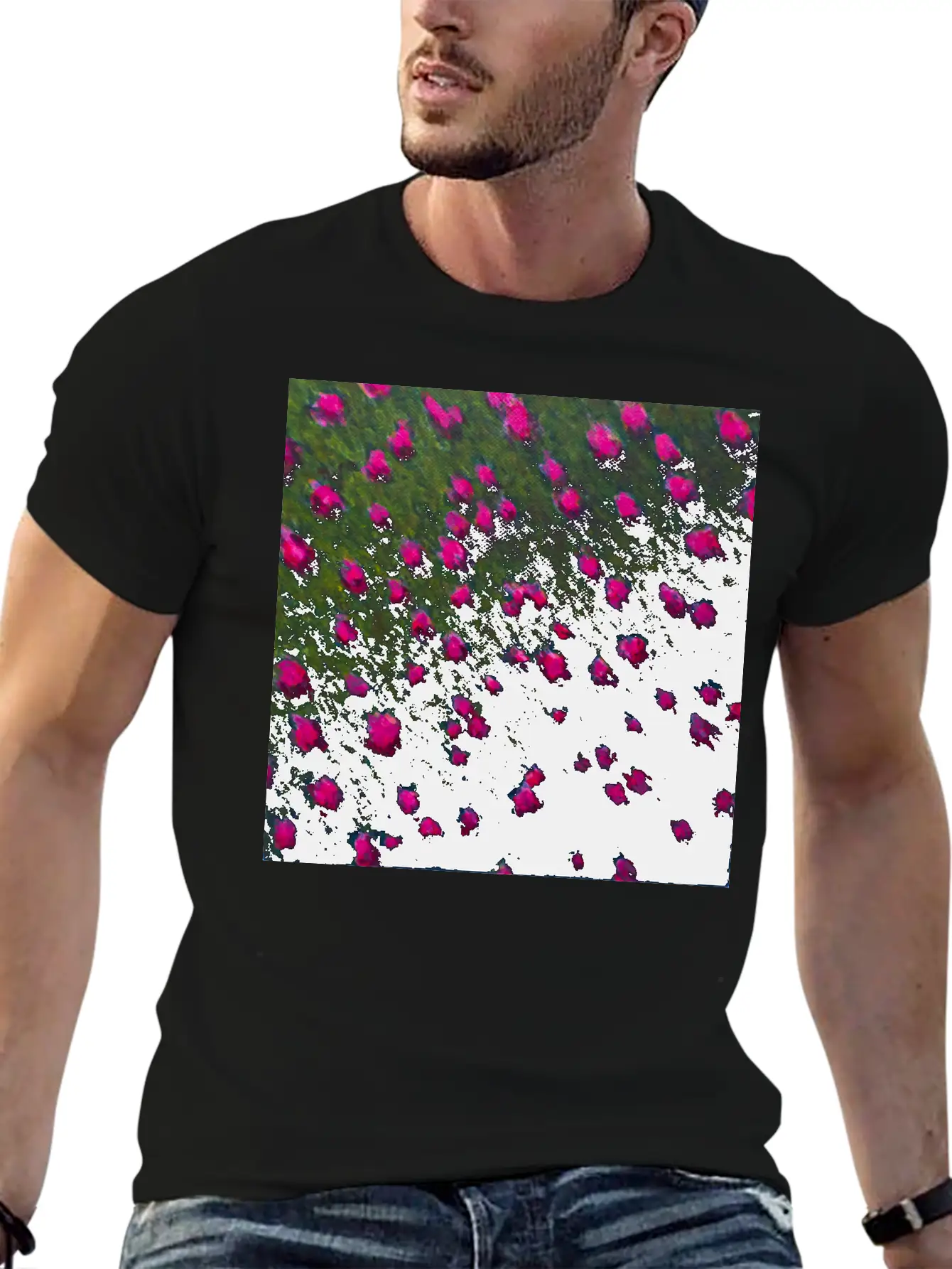 Windswept Flower Field Unisex Casual T-Shirt – Clean Design For Daily Comfort