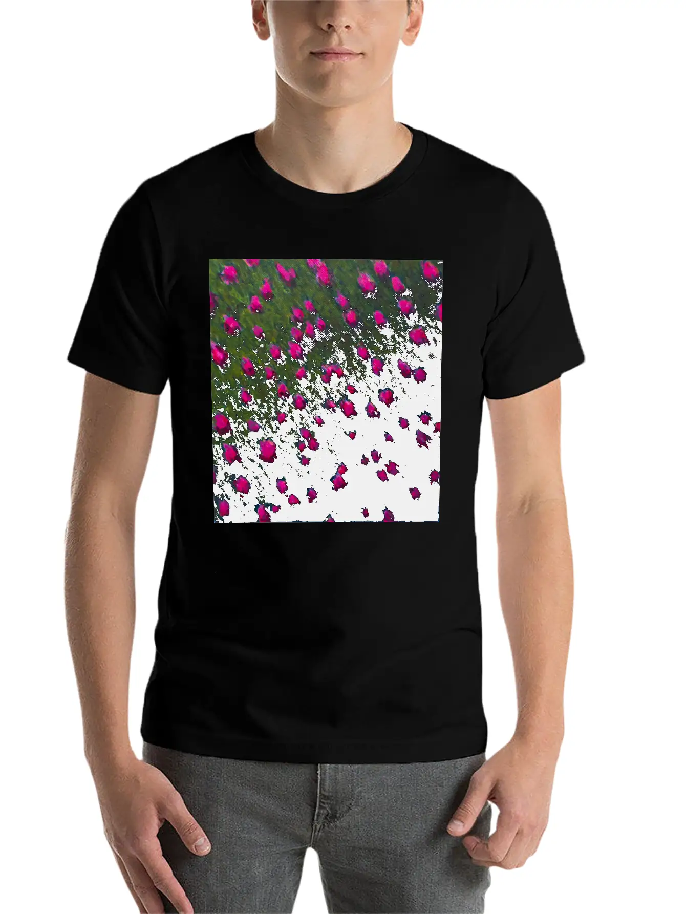 Windswept Flower Field Unisex Casual T-Shirt – Clean Design For Daily Comfort