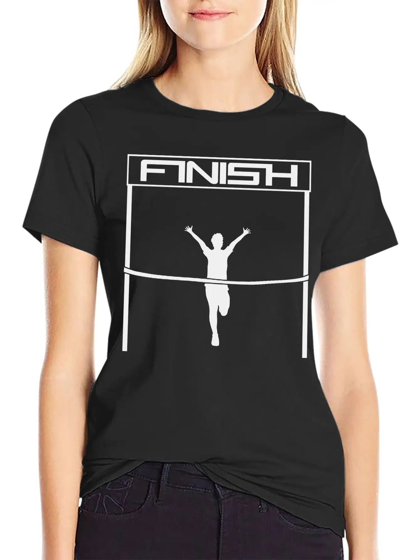 Winner Finish Goal Finish Red Ribbon Goal Race Fas Lightweight Cotton T-Shirt – Daily Comfort Graphic Shirt