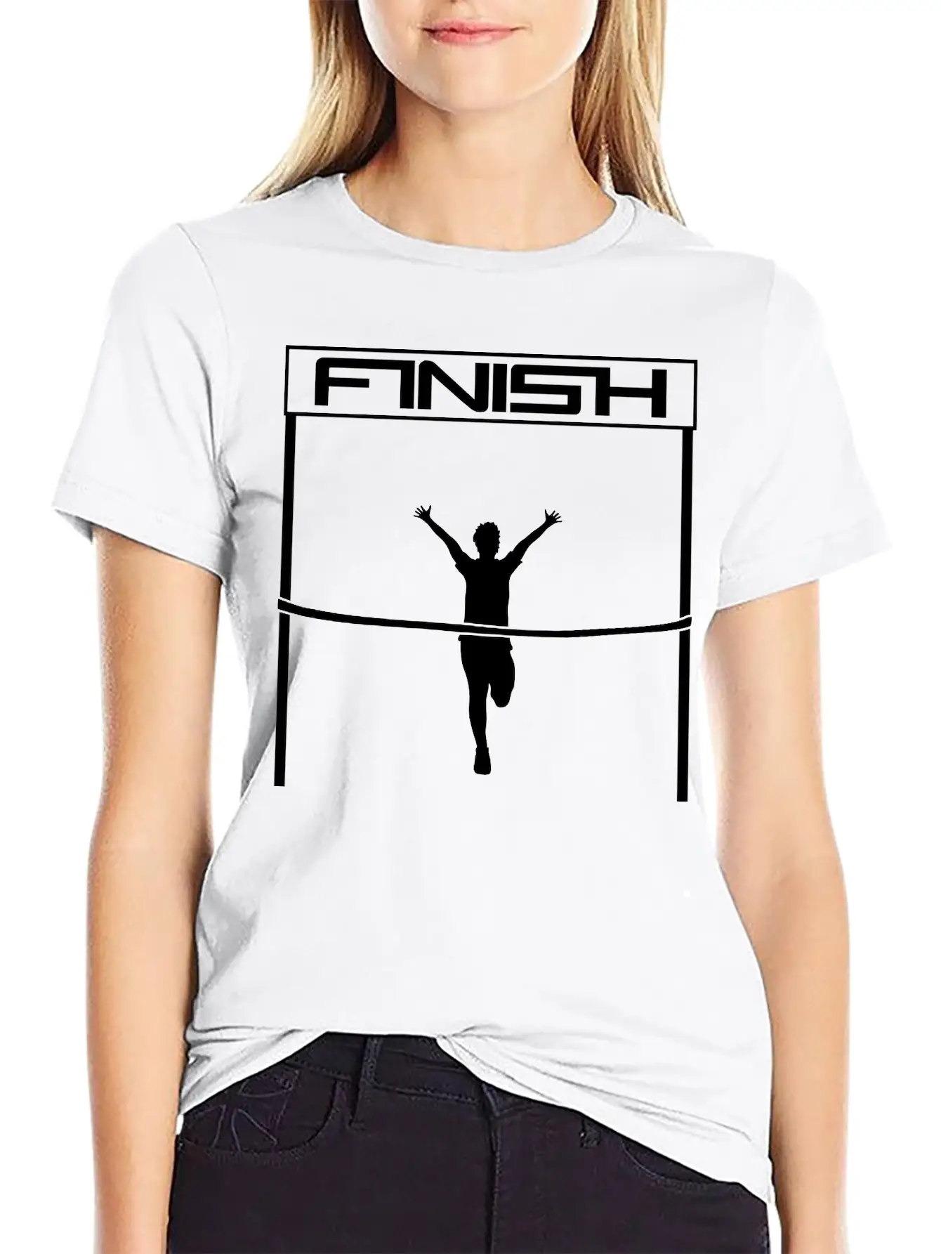 Winner Finish Goal Finish Red Ribbon Goal Race Fas Lightweight Cotton T-Shirt – Daily Comfort Graphic Shirt