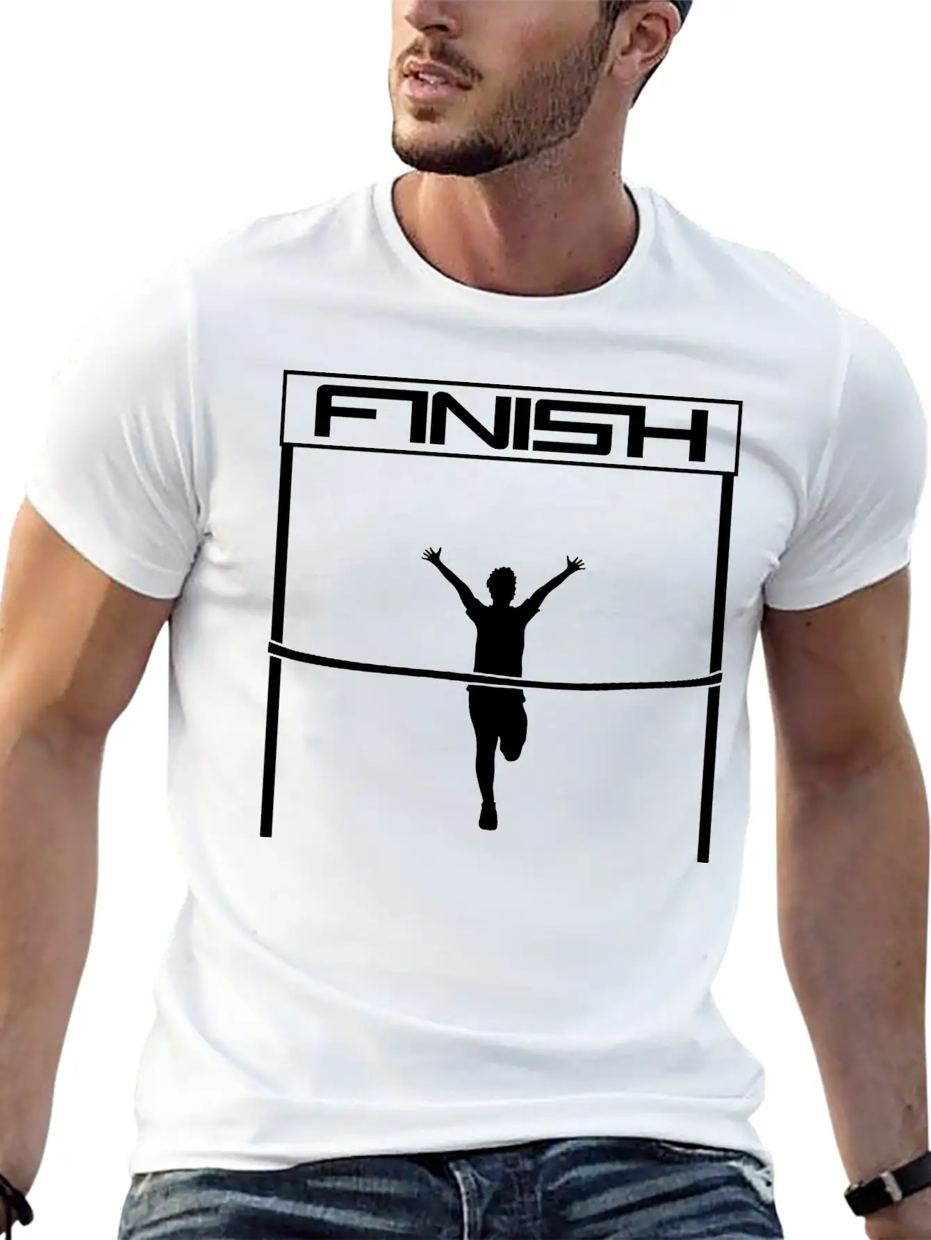 Winner Finish Goal Finish Red Ribbon Goal Race Fas Lightweight Cotton T-Shirt – Daily Comfort Graphic Shirt