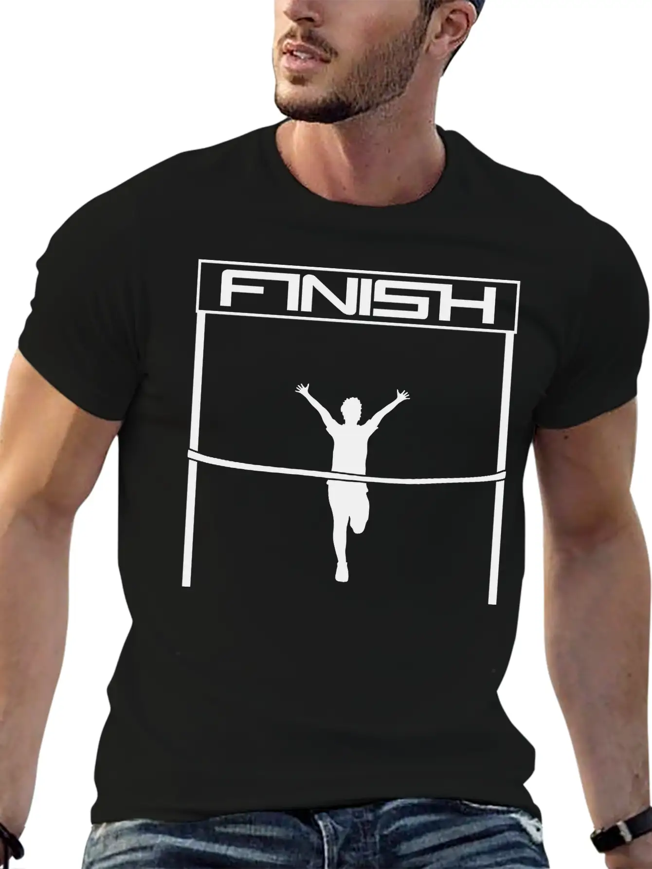 Winner Finish Goal Finish Red Ribbon Goal Race Fas Lightweight Cotton T-Shirt – Daily Comfort Graphic Shirt