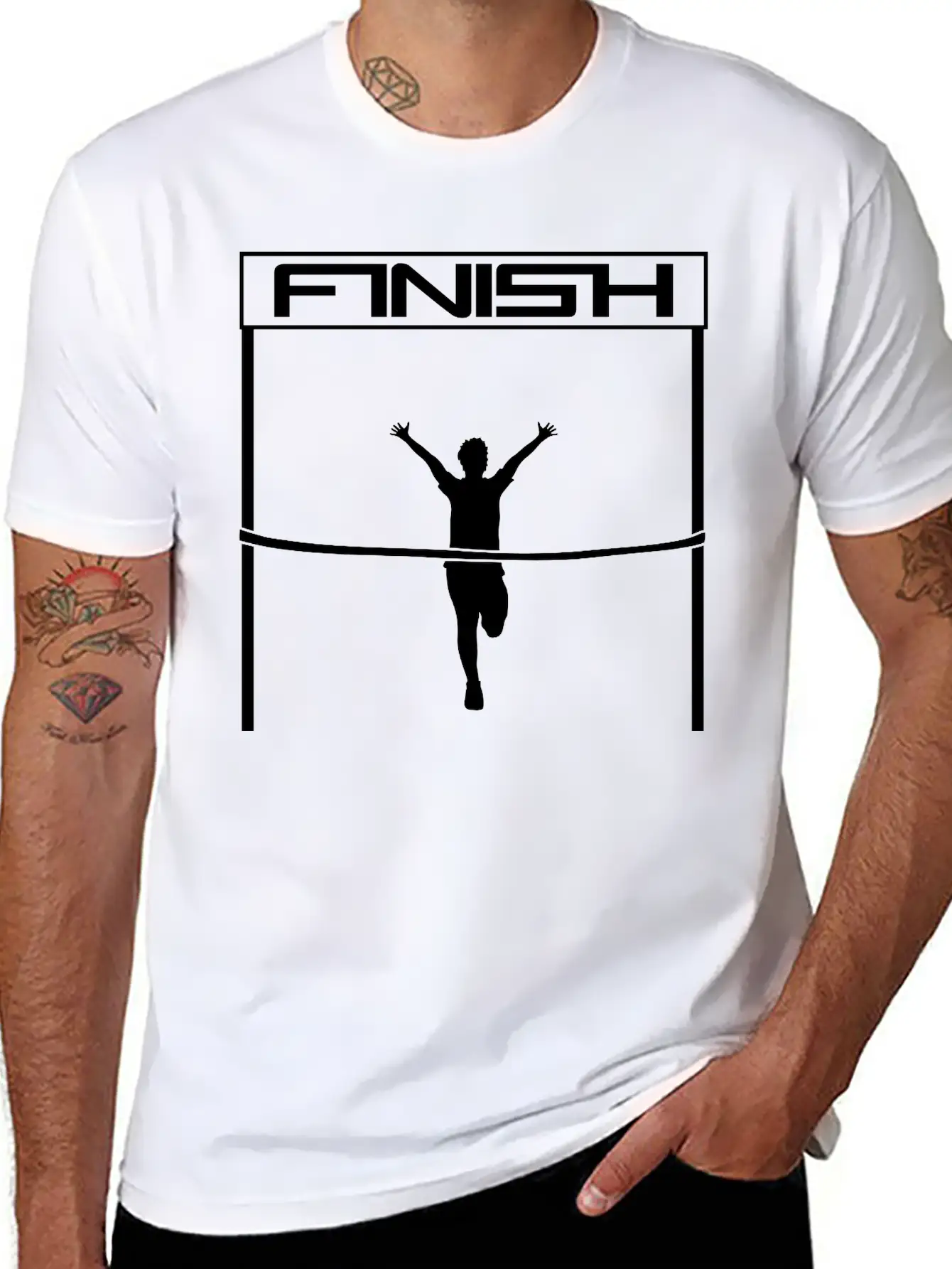 Winner Finish Goal Finish Red Ribbon Goal Race Fas Lightweight Cotton T-Shirt – Daily Comfort Graphic Shirt