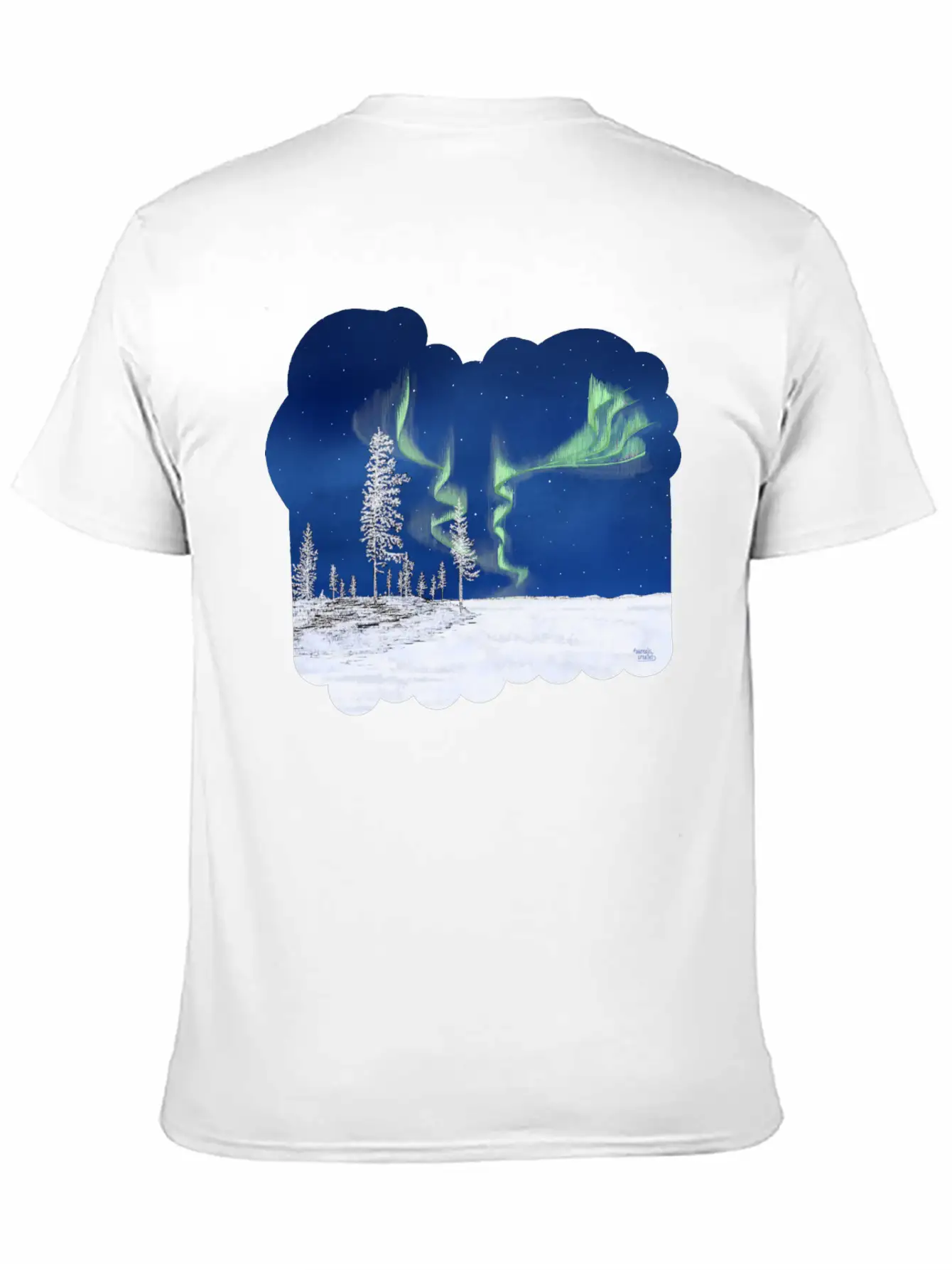 Winter Aurora Borealis Essential Cotton Tee For Daily Outfits – Unisex Style