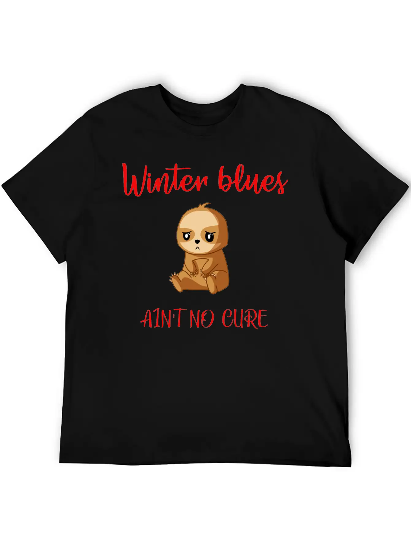 Winter Blues, Funny Sloth Relaxed Everyday Tee – Lightweight And Durable Cotton