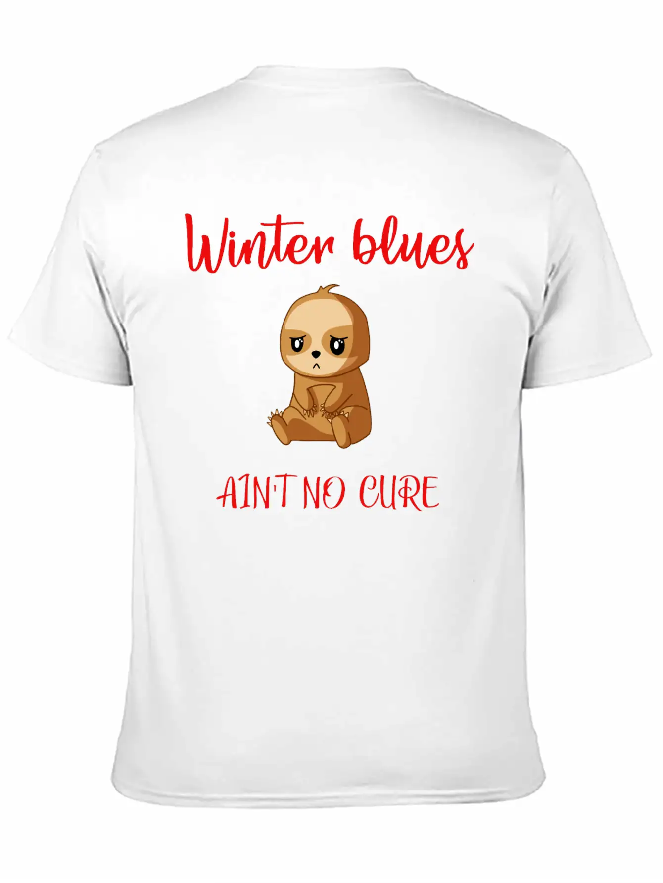 Winter Blues, Funny Sloth Relaxed Everyday Tee – Lightweight And Durable Cotton