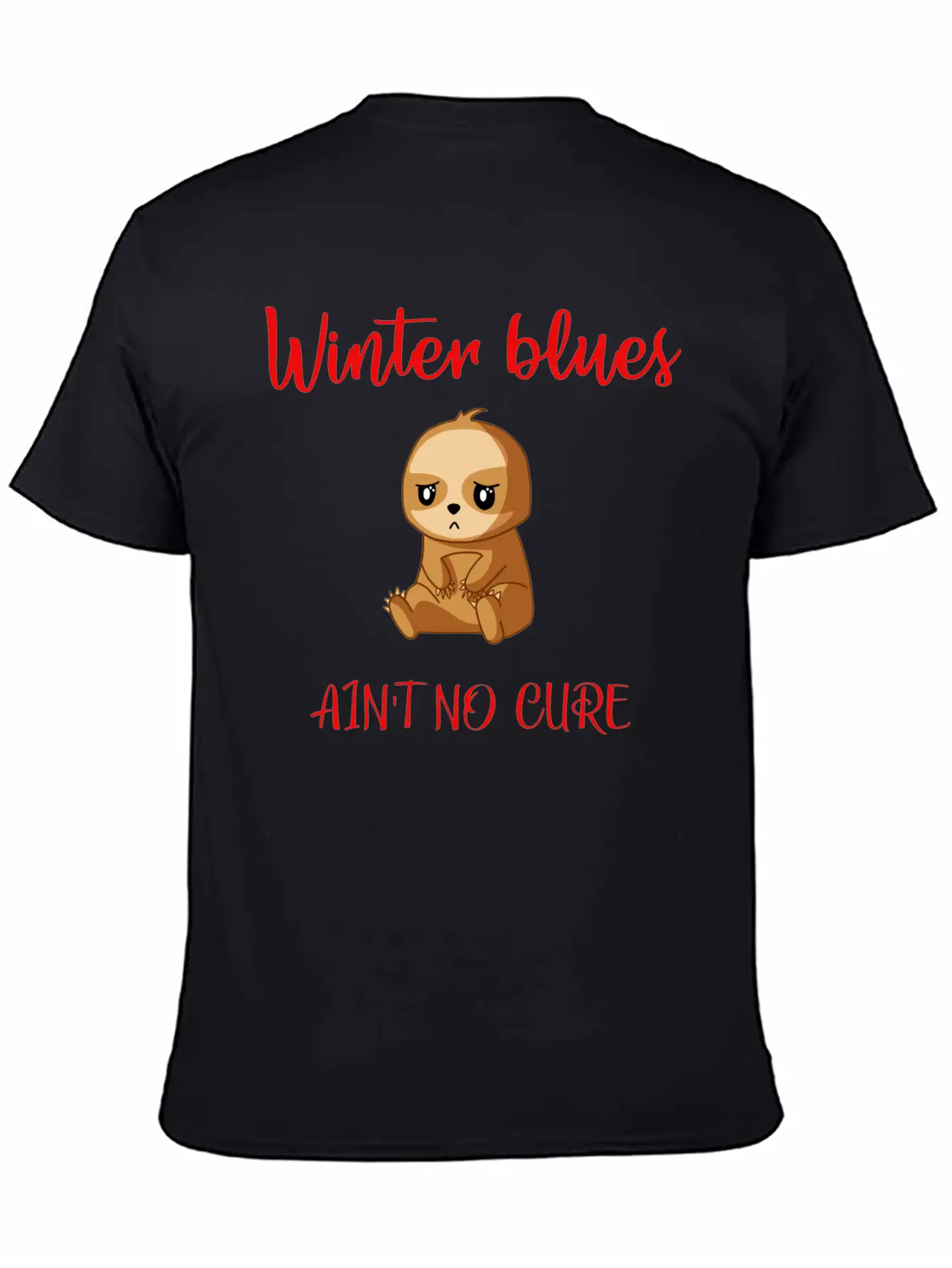 Winter Blues, Funny Sloth Relaxed Everyday Tee – Lightweight And Durable Cotton