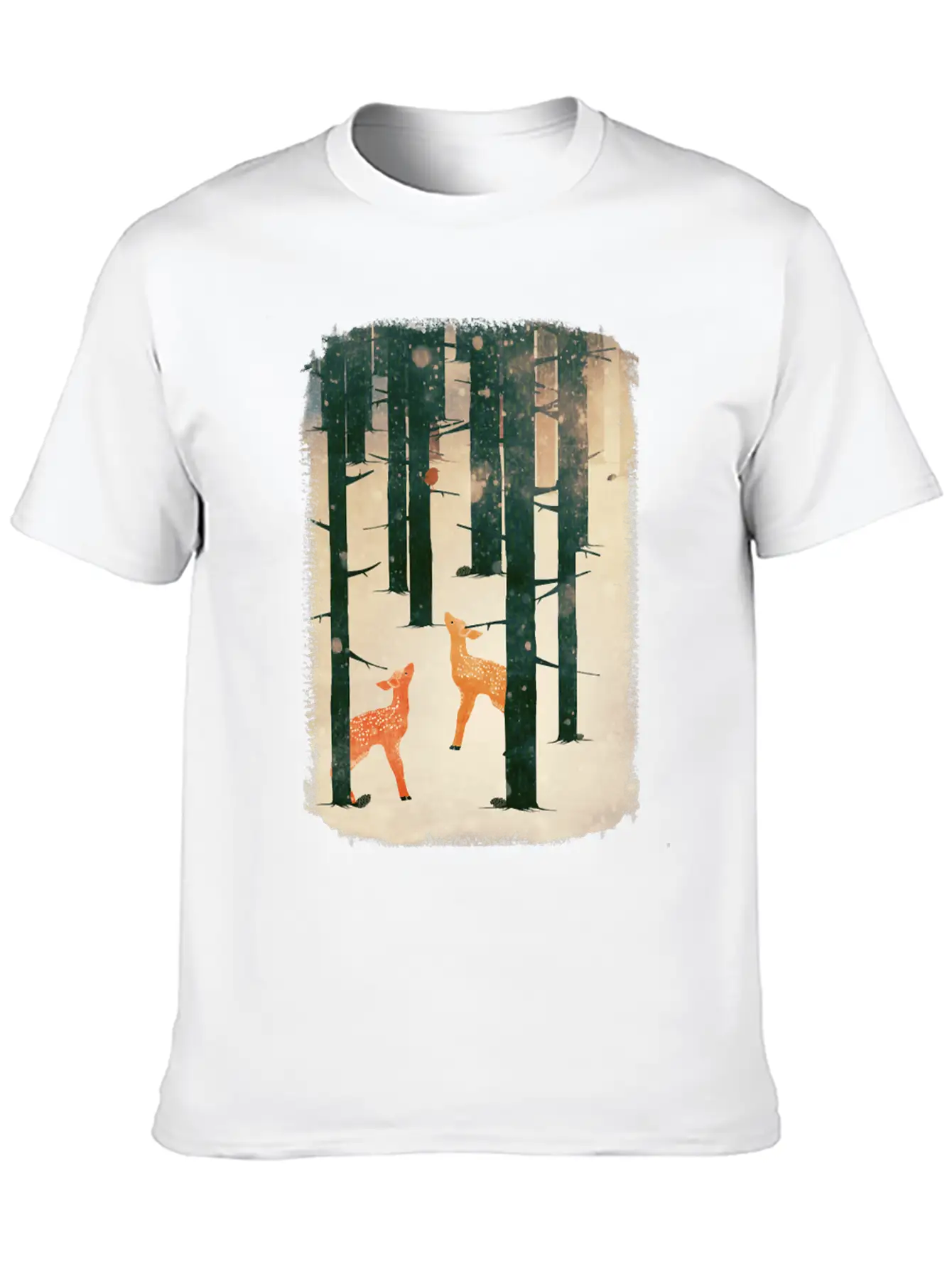 Winter Deer Essential Cotton Tee For Daily Outfits – Unisex Style