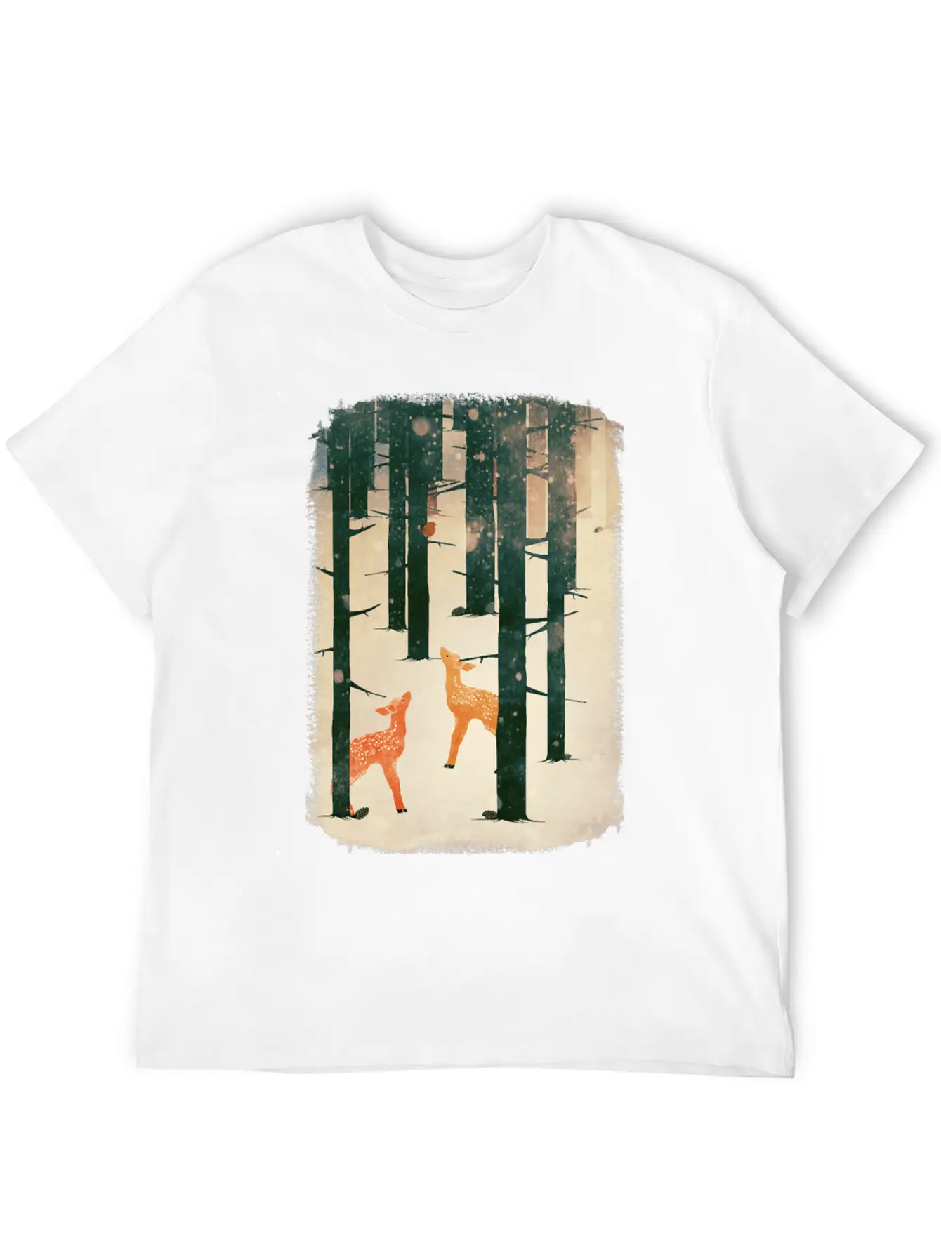 Winter Deer Essential Cotton Tee For Daily Outfits – Unisex Style