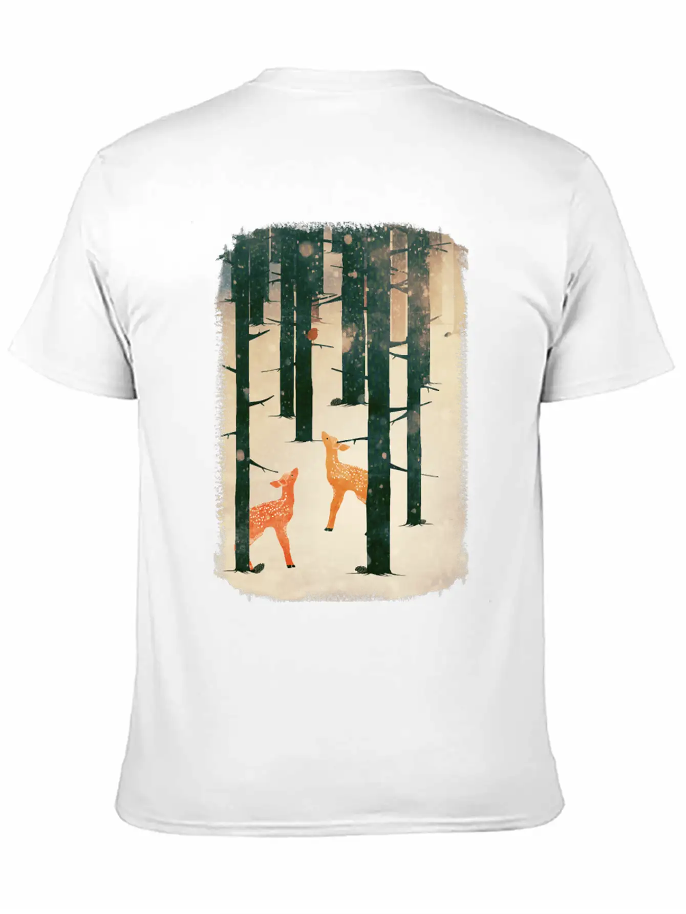 Winter Deer Essential Cotton Tee For Daily Outfits – Unisex Style