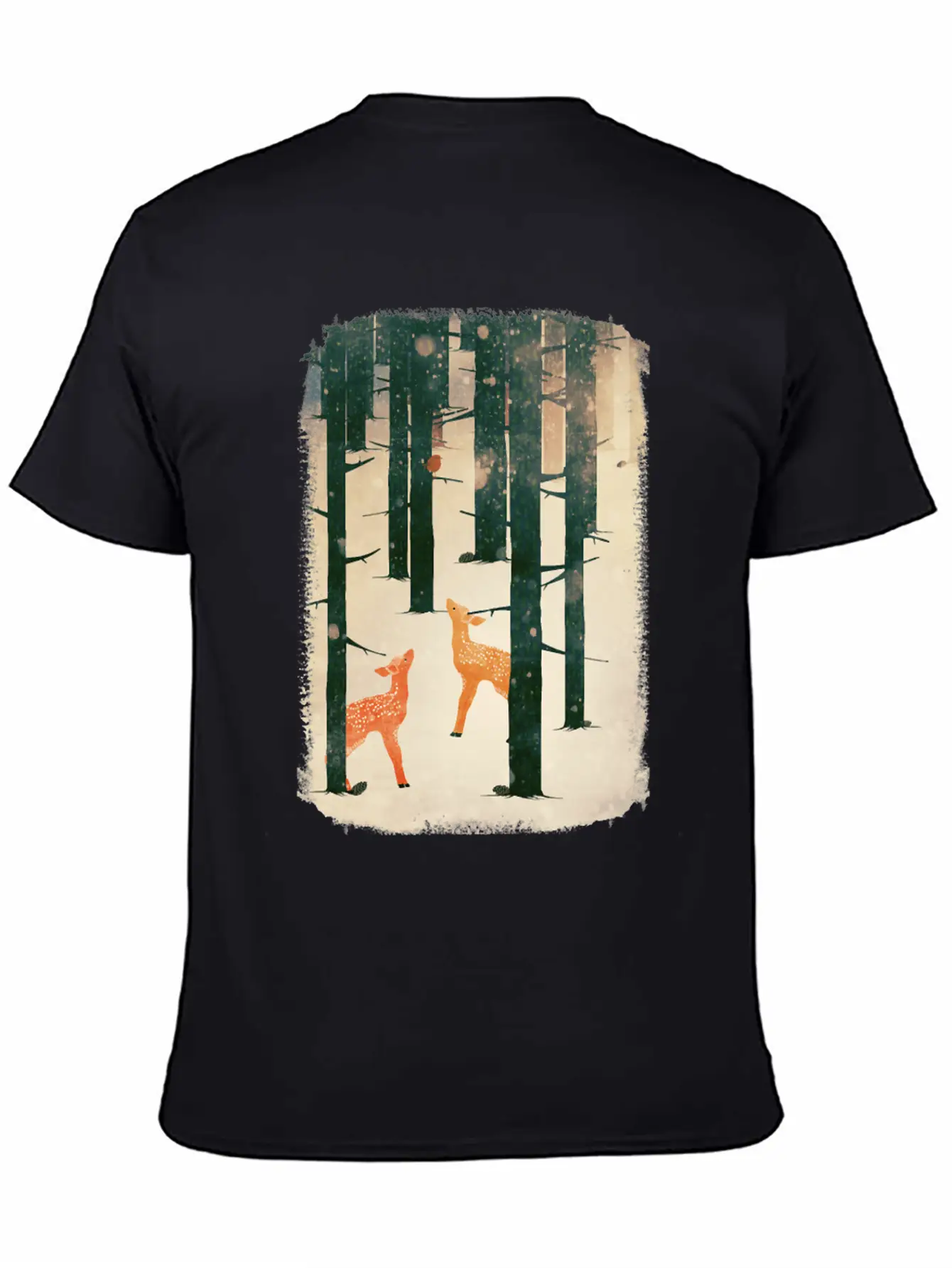 Winter Deer Essential Cotton Tee For Daily Outfits – Unisex Style