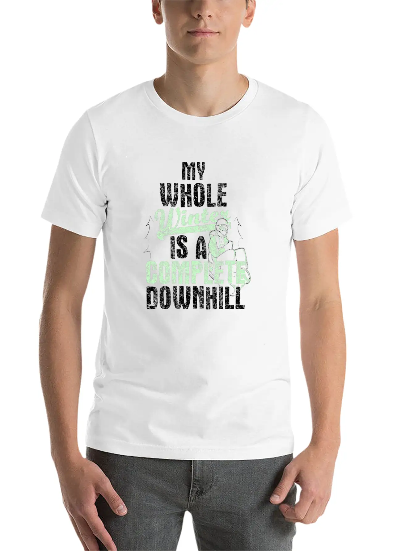 Winter Downhill Modern Fit Casual T-Shirt – Clean And Versatile Design