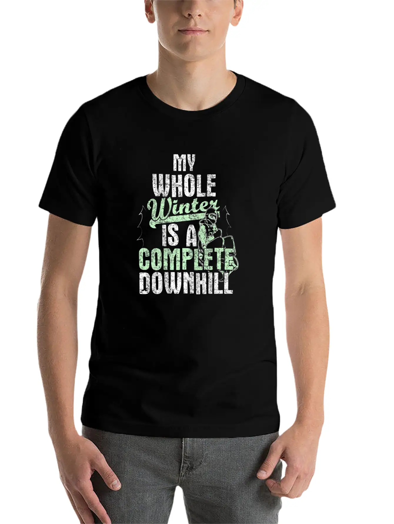 Winter Downhill Modern Fit Casual T-Shirt – Clean And Versatile Design