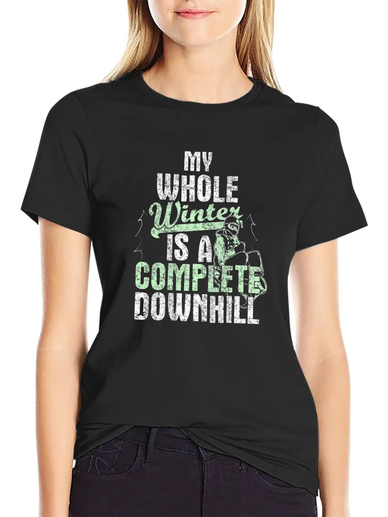 Winter Downhill Modern Fit Casual T-Shirt – Clean And Versatile Design