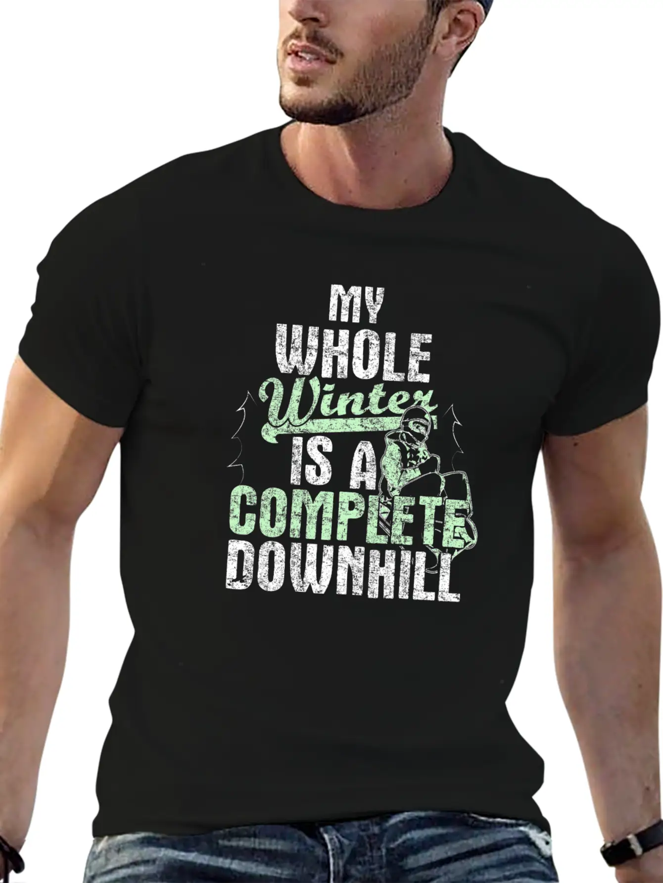 Winter Downhill Modern Fit Casual T-Shirt – Clean And Versatile Design