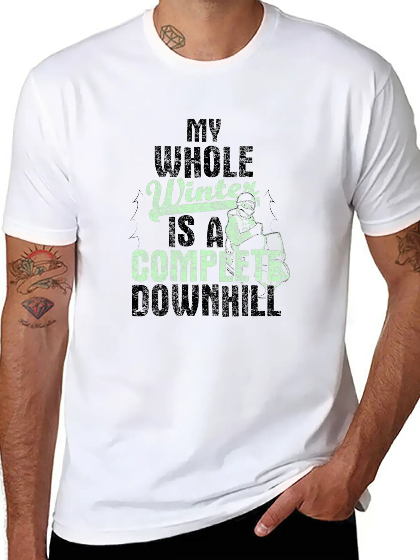 Winter Downhill Modern Fit Casual T-Shirt – Clean And Versatile Design