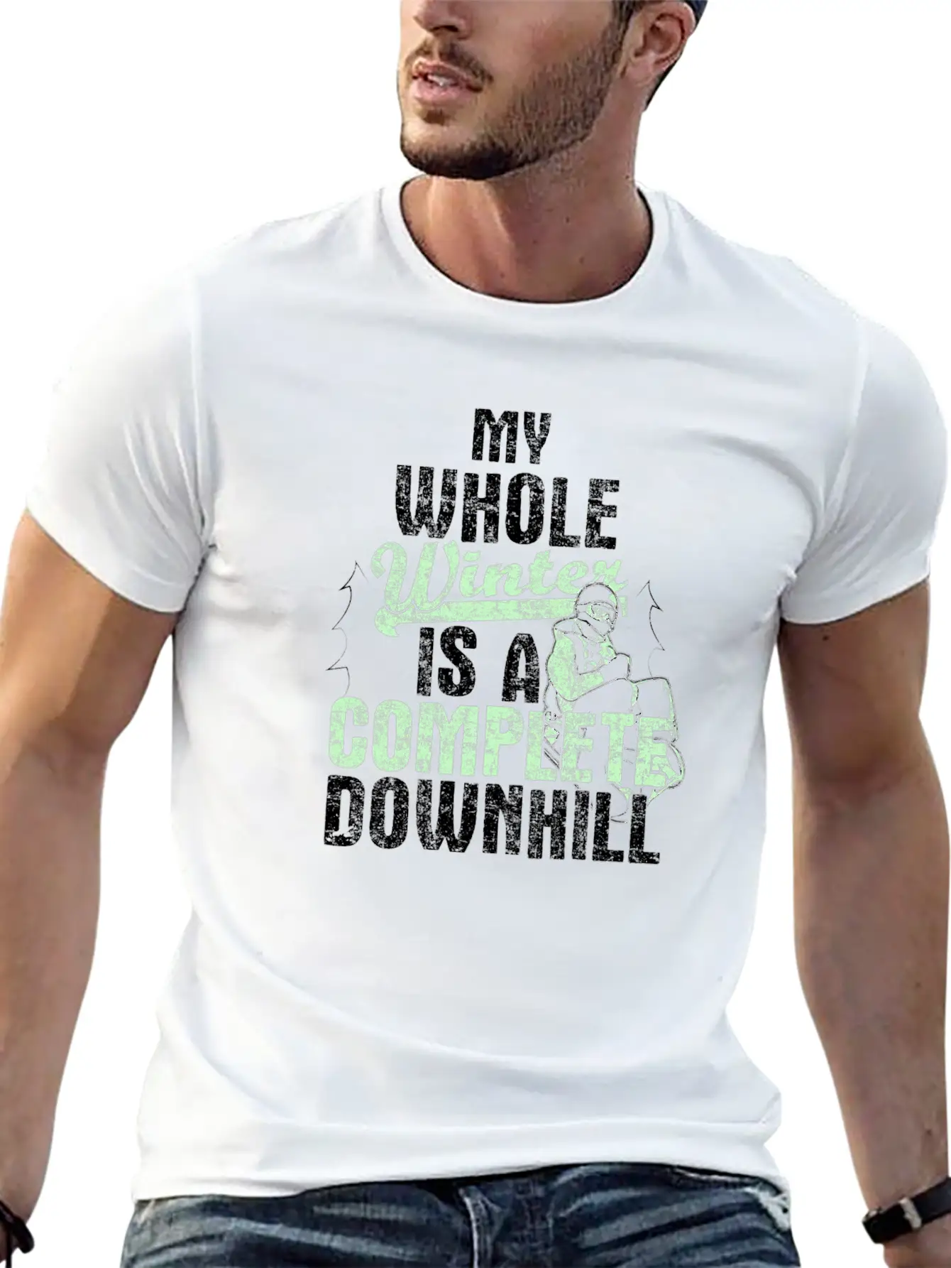 Winter Downhill Modern Fit Casual T-Shirt – Clean And Versatile Design