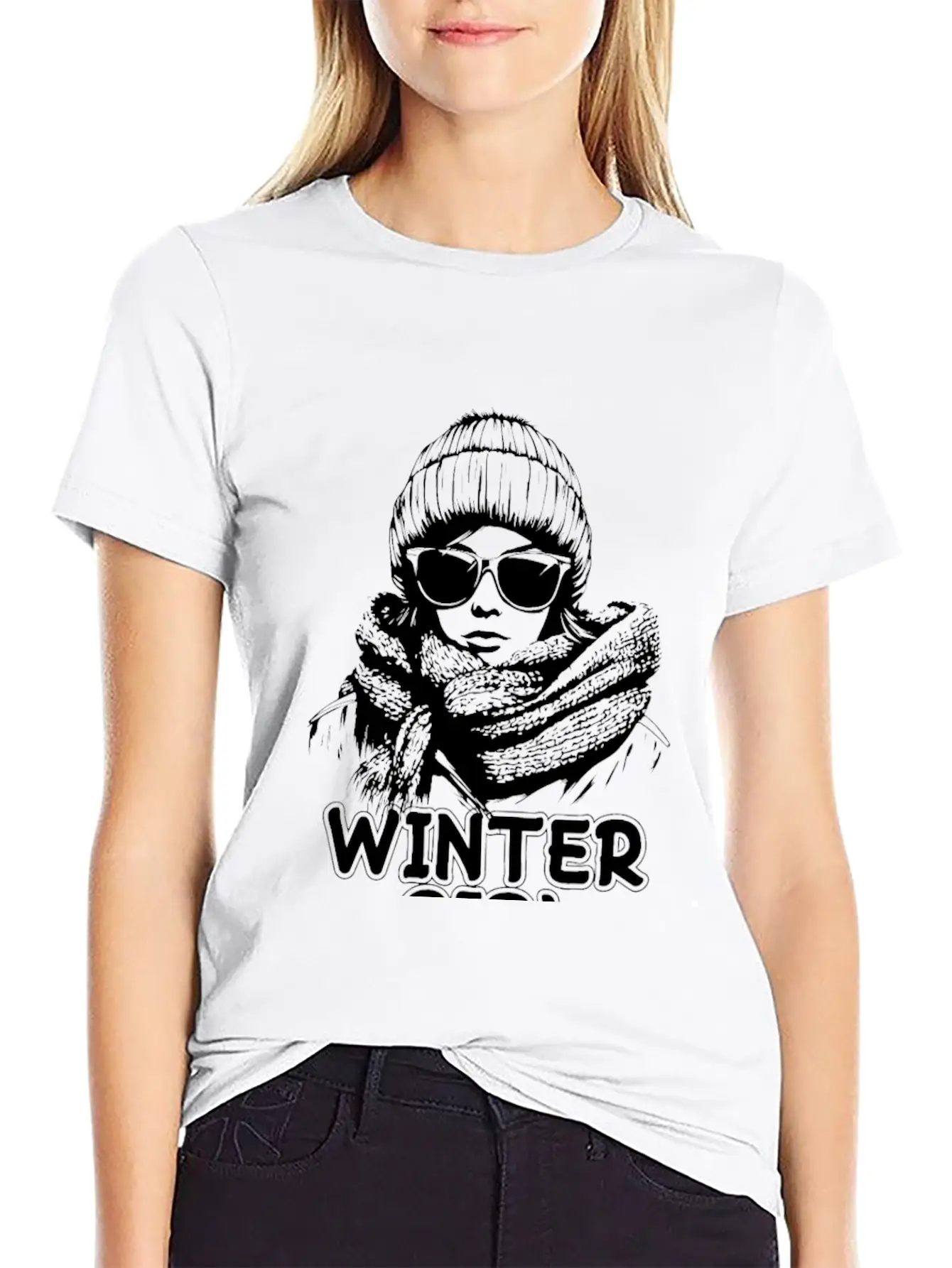 Winter Girl Modern Fit Casual T-Shirt ��� Clean And Versatile Design