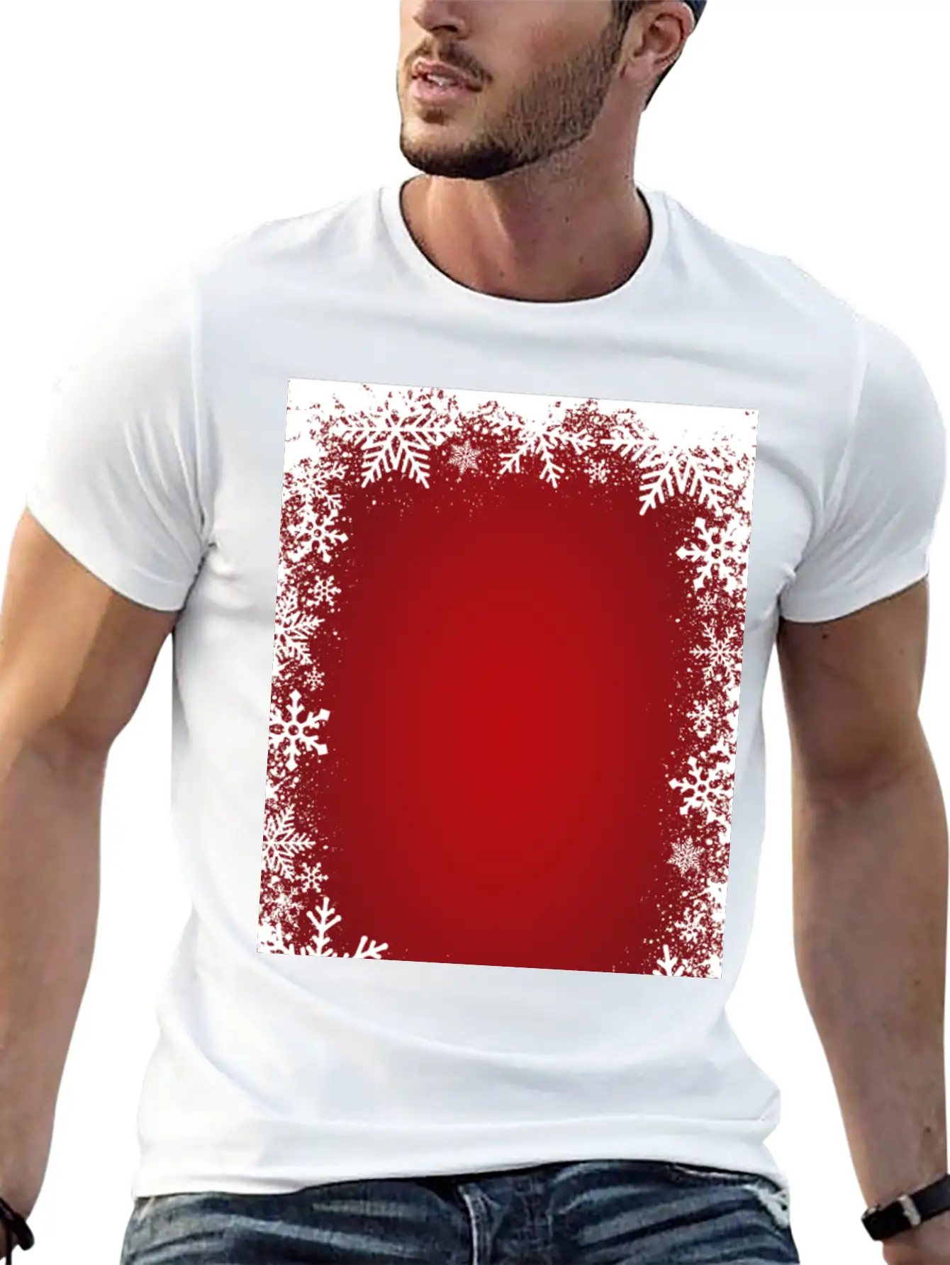 Winter Image Background Classic Fit Graphic Tee For Daily Comfort – Unisex Cotton Shirt