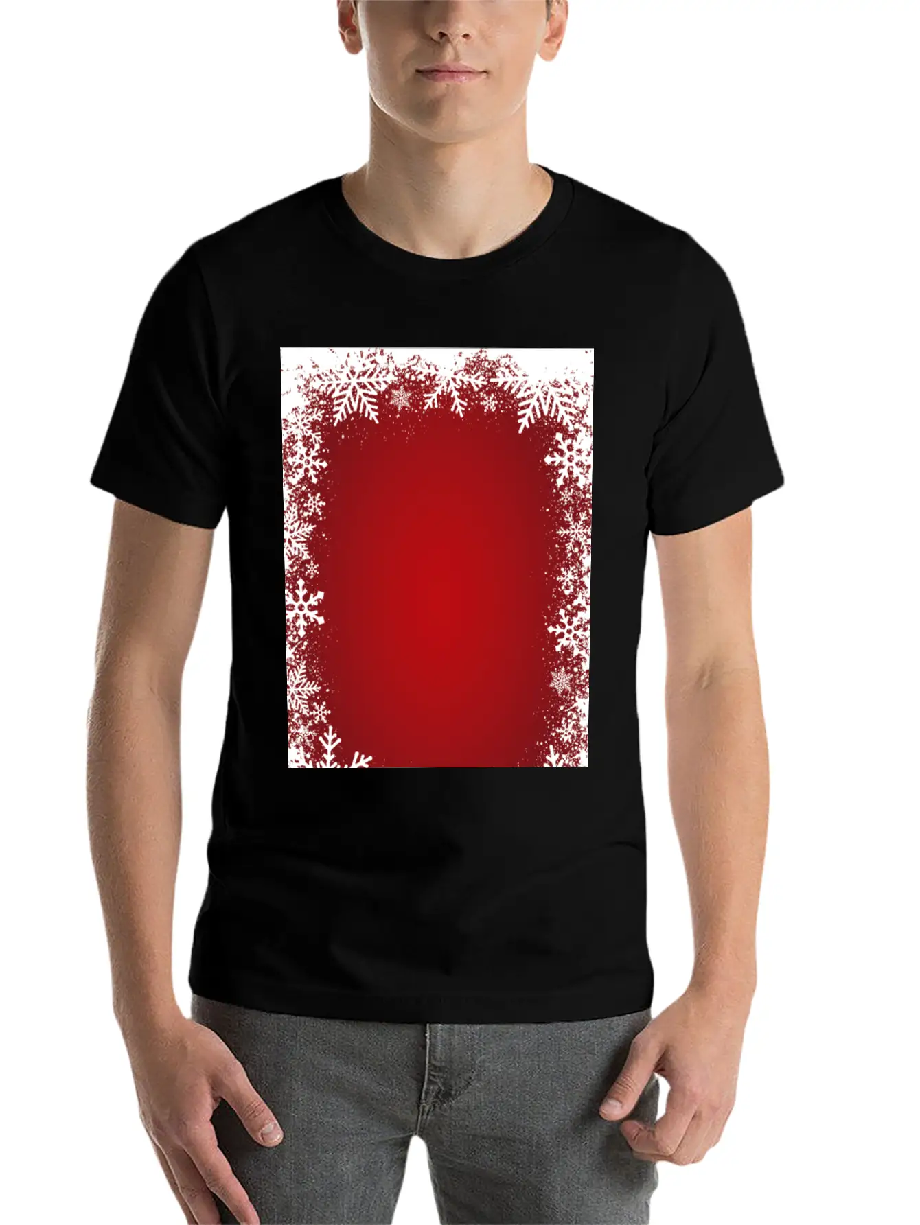 Winter Image Background Classic Fit Graphic Tee For Daily Comfort – Unisex Cotton Shirt