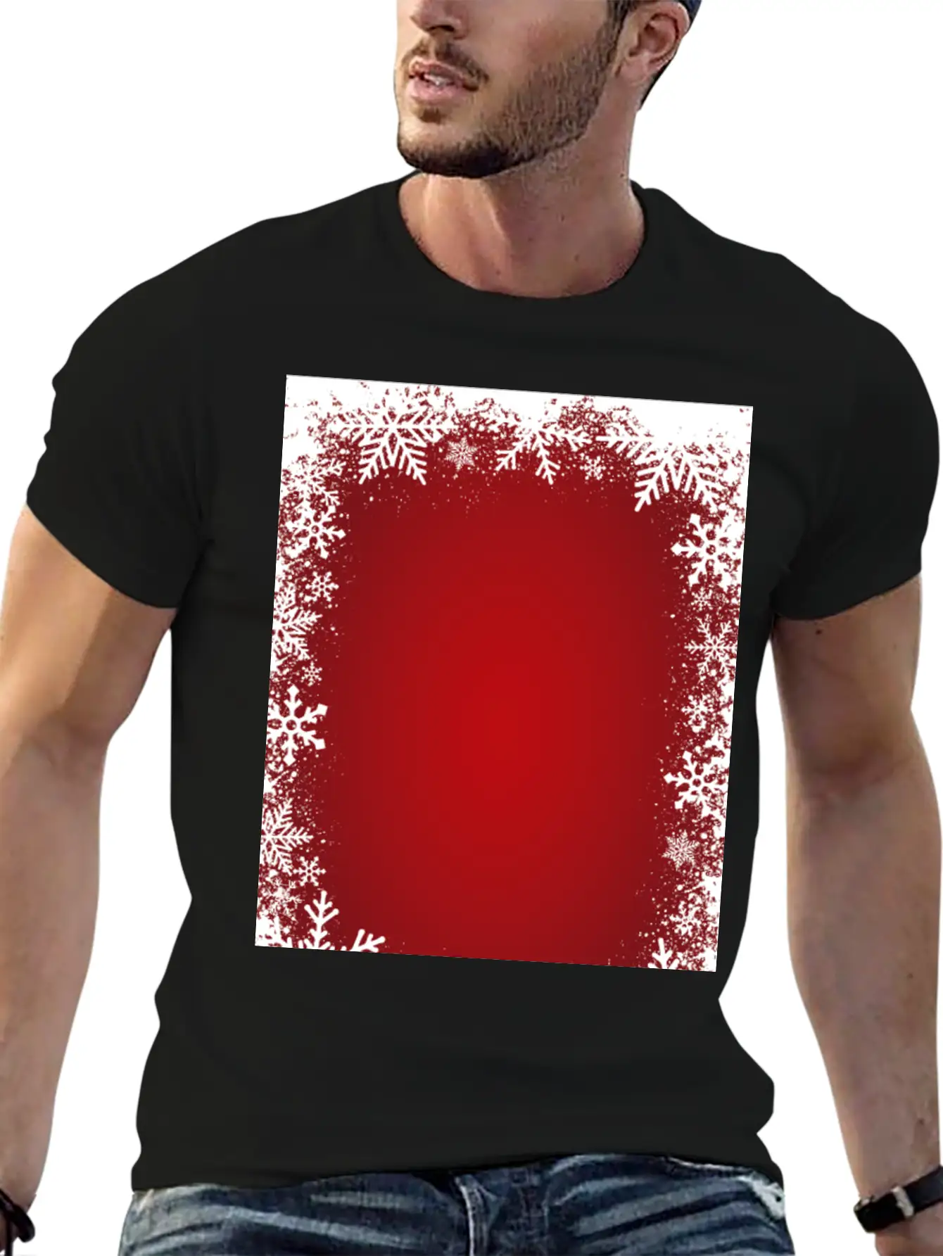 Winter Image Background Classic Fit Graphic Tee For Daily Comfort – Unisex Cotton Shirt