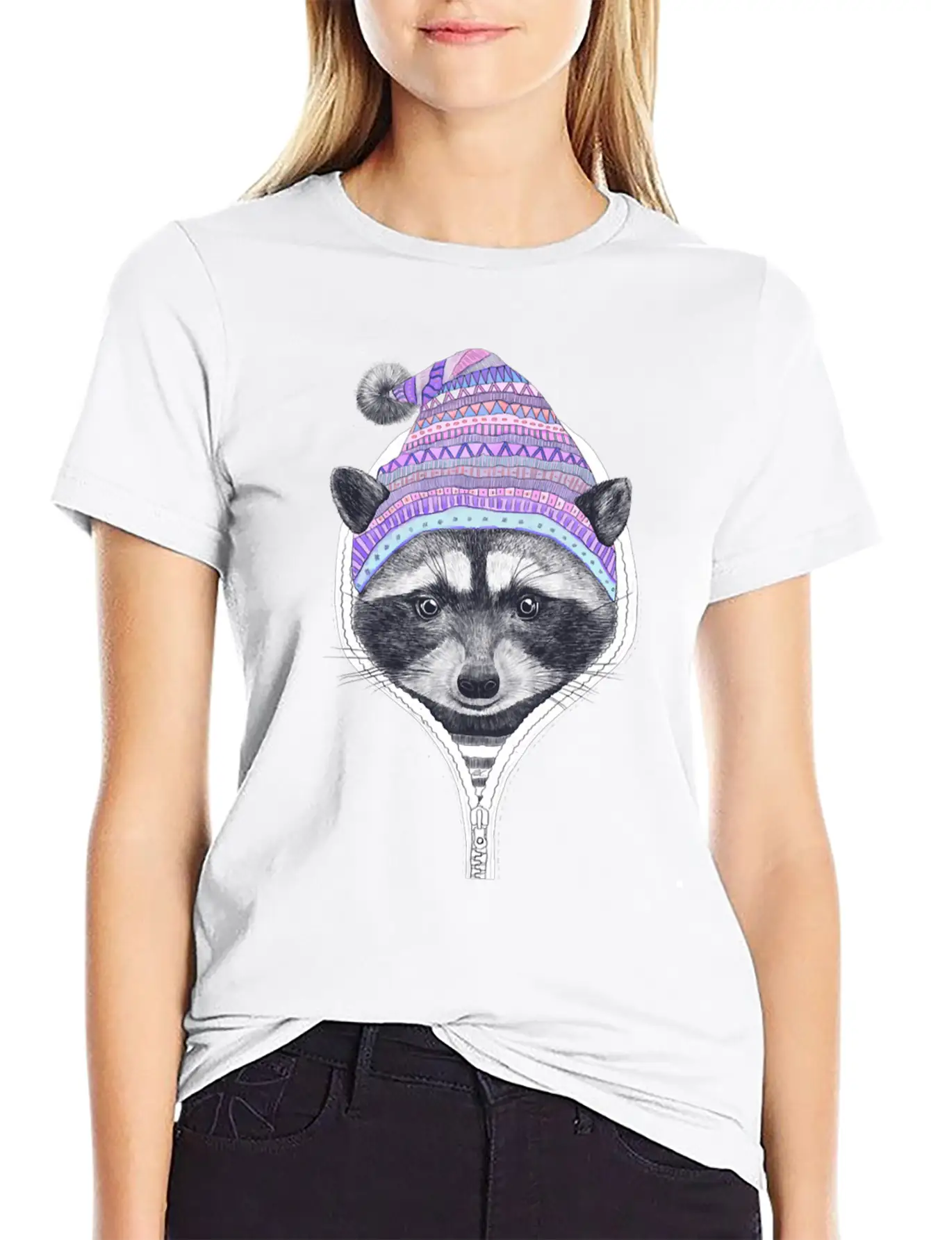 Winter Raccoon Relaxed Everyday Tee – Lightweight And Durable Cotton