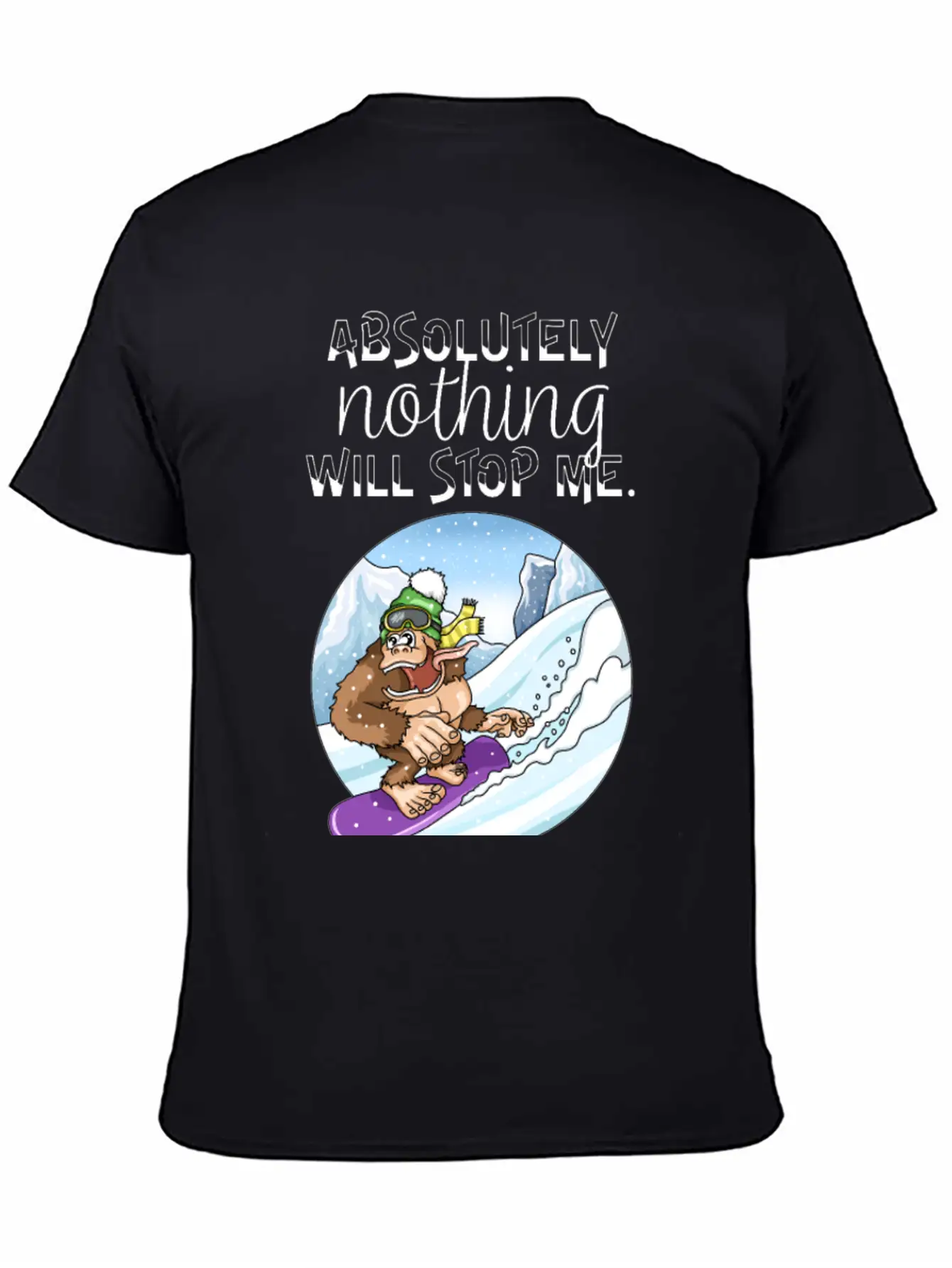 Winter Sports Snowboarding Gorilla Avalanche Unisex Casual T-Shirt – Clean Design For Daily Comfort