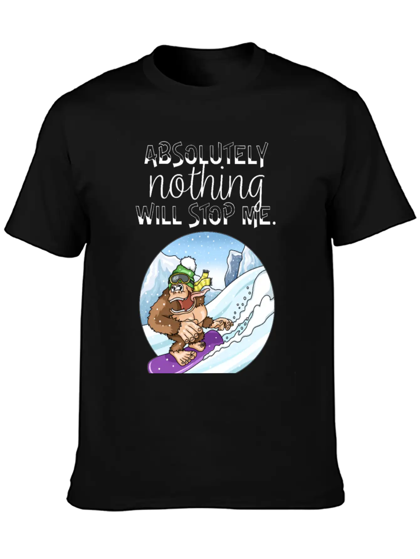 Winter Sports Snowboarding Gorilla Avalanche Unisex Casual T-Shirt – Clean Design For Daily Comfort
