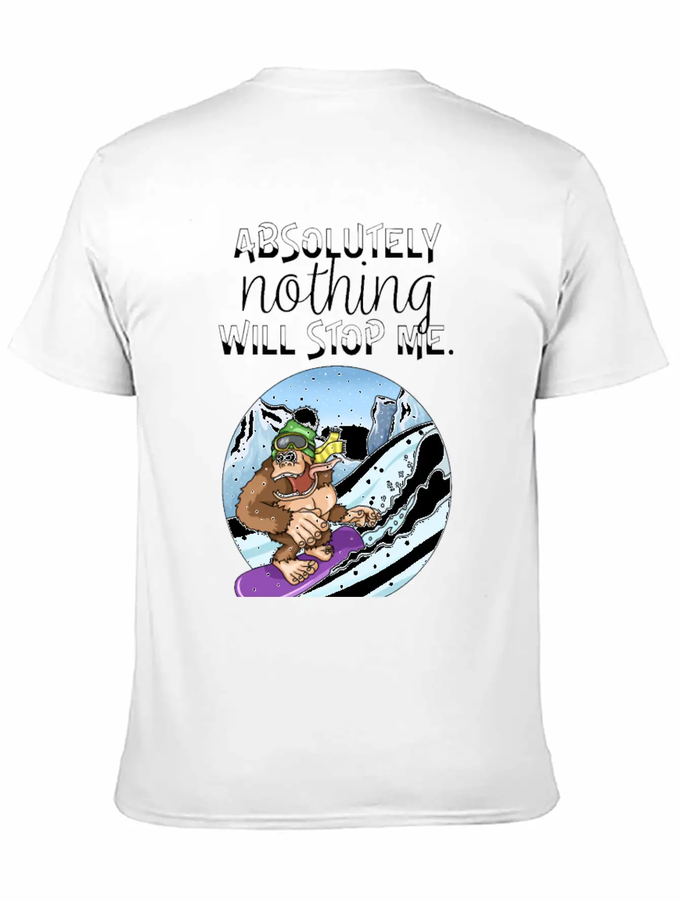 Winter Sports Snowboarding Gorilla Avalanche Unisex Casual T-Shirt – Clean Design For Daily Comfort