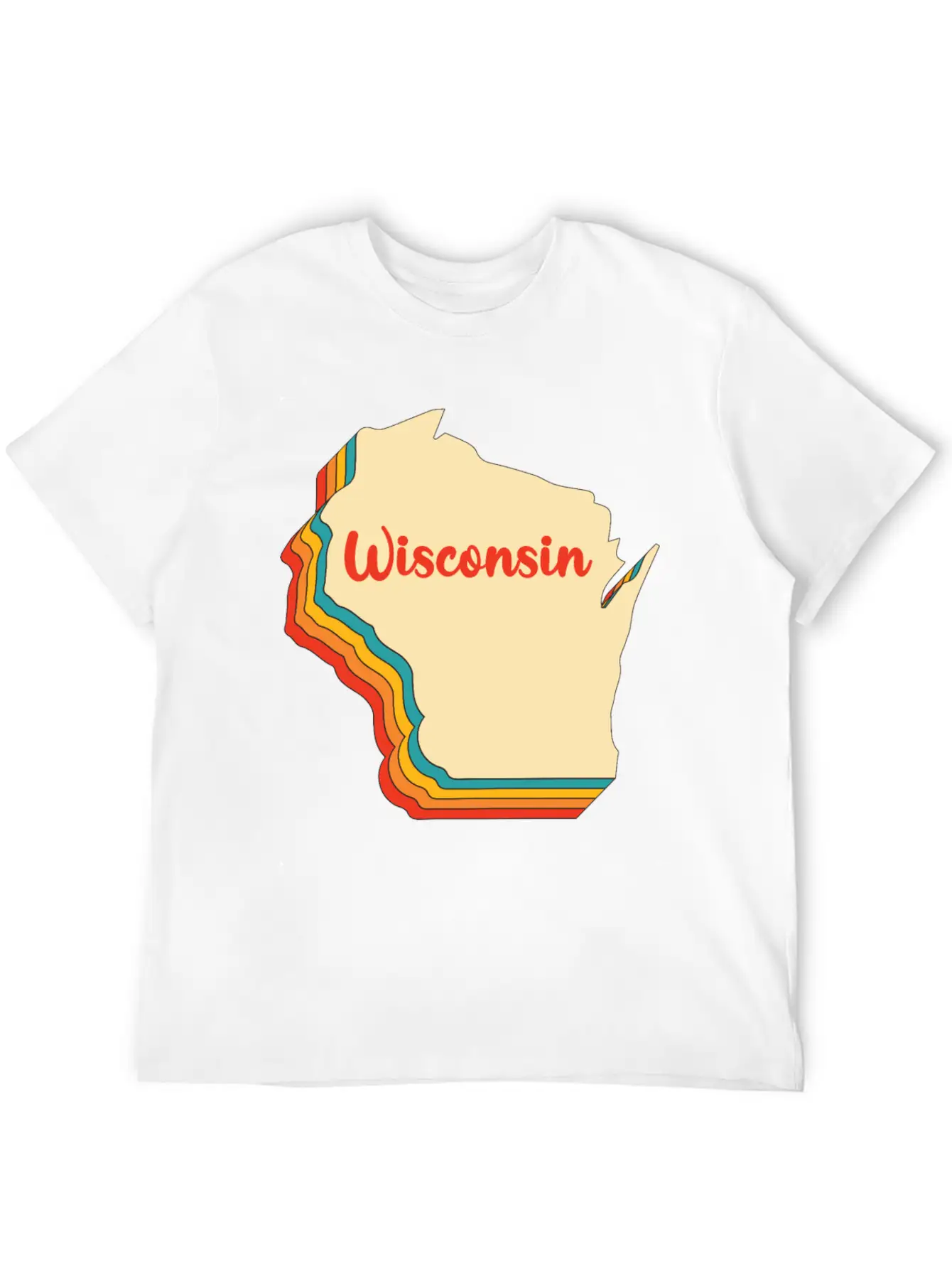 Wisconsin Map Outline Vintage Retro Wis Home State Basic Graphic T-Shirt – Daily Comfort In Soft Cotton