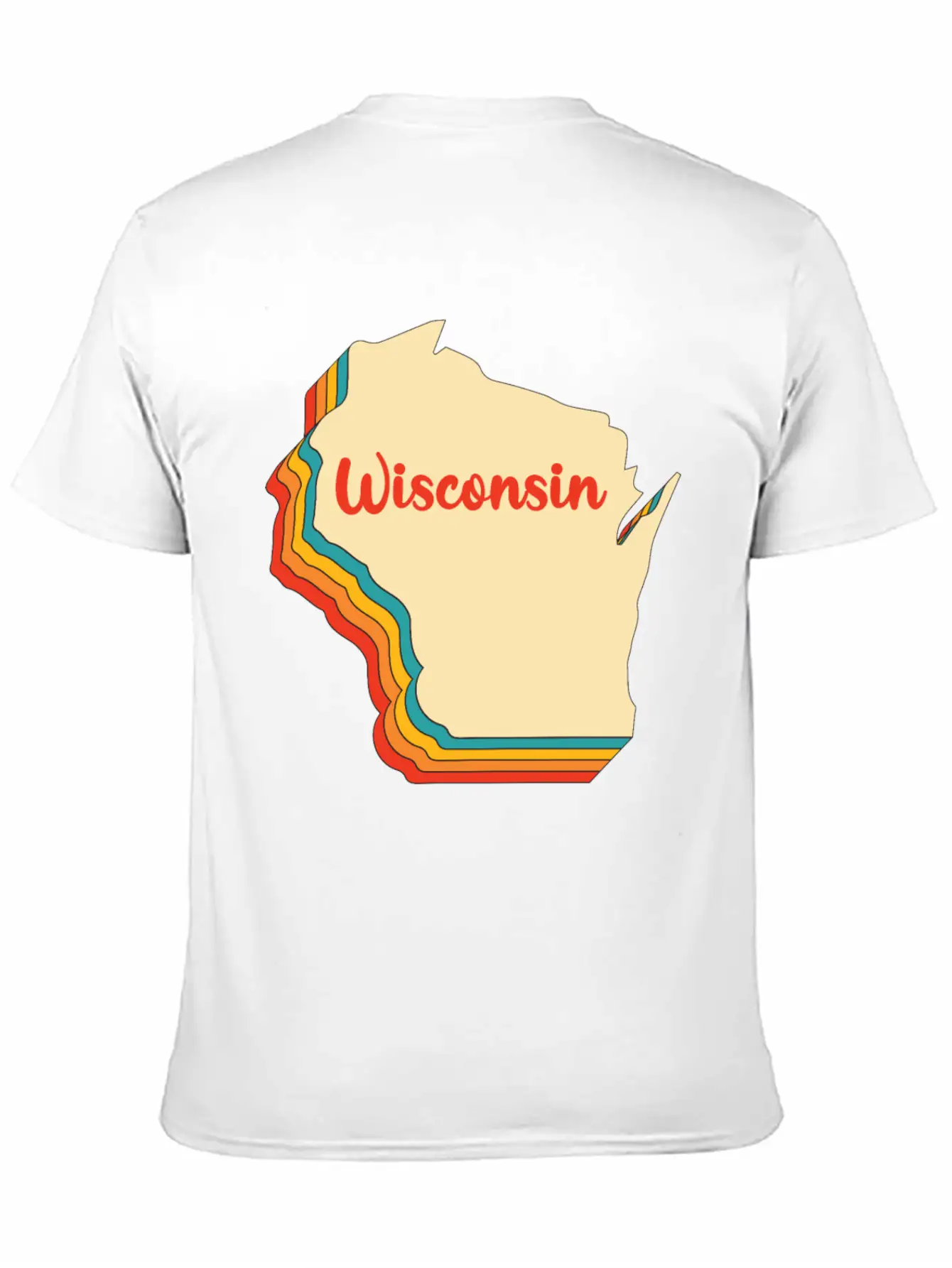 Wisconsin Map Outline Vintage Retro Wis Home State Basic Graphic T-Shirt – Daily Comfort In Soft Cotton