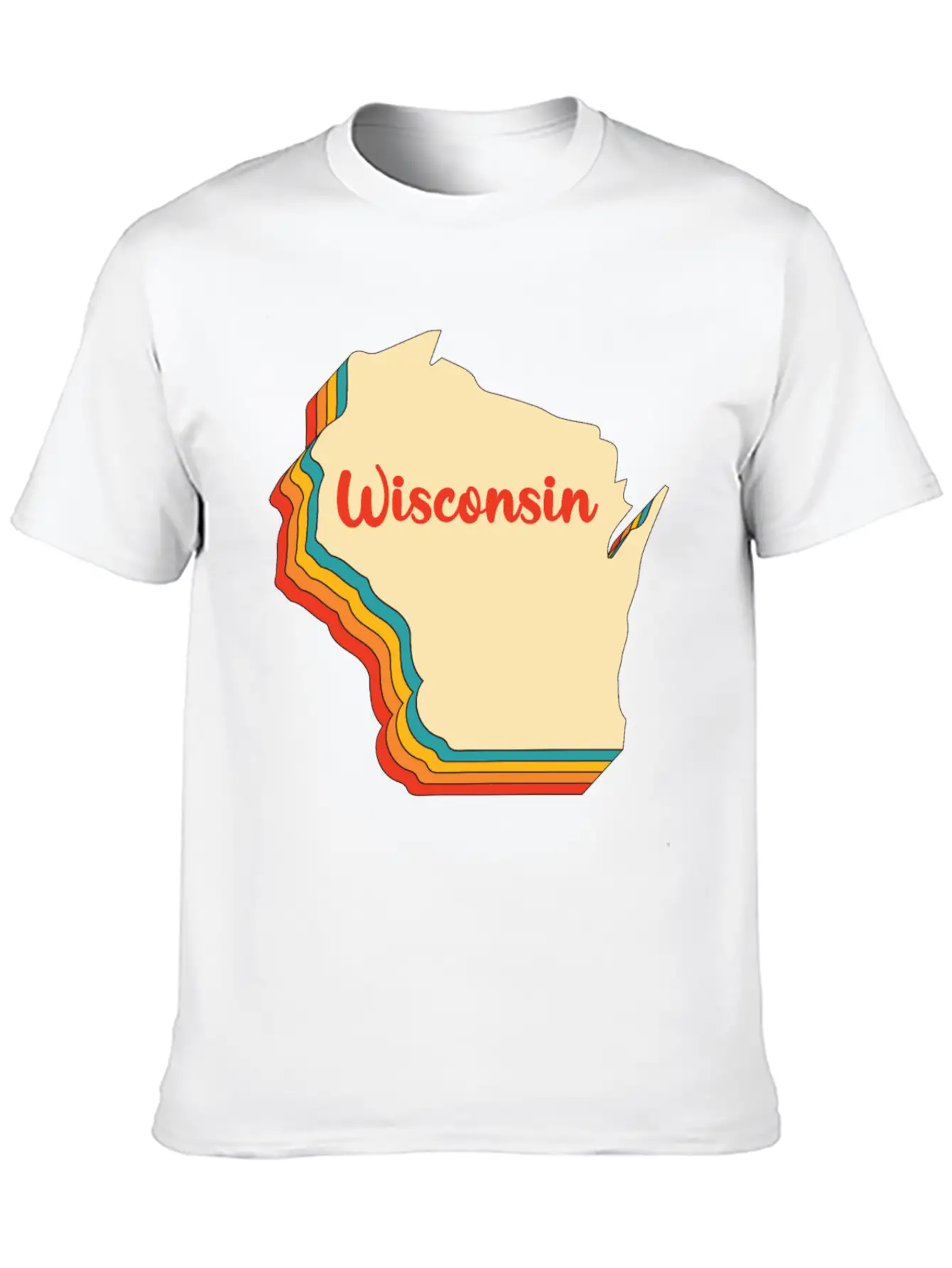 Wisconsin Map Outline Vintage Retro Wis Home State Basic Graphic T-Shirt – Daily Comfort In Soft Cotton