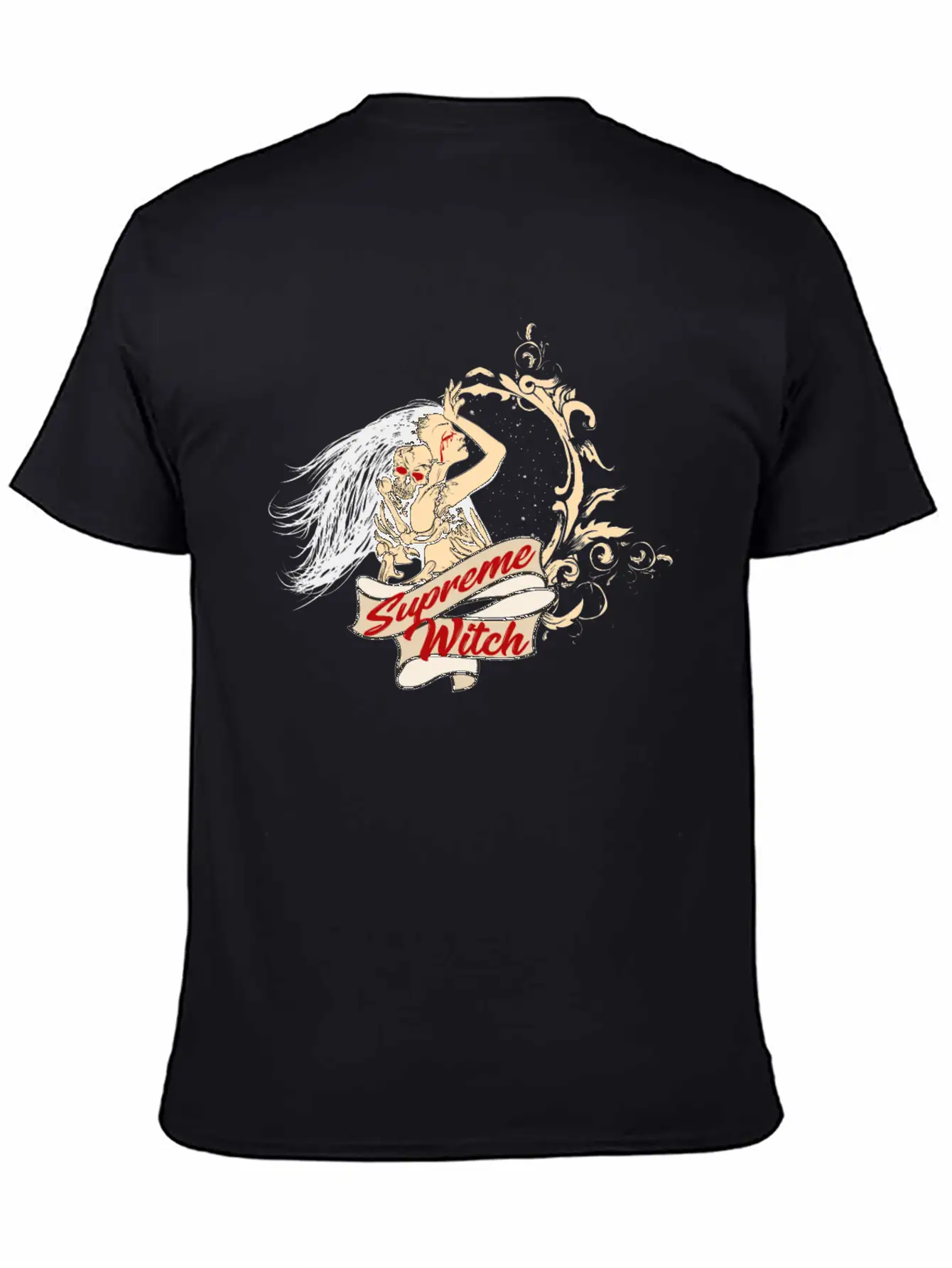 Witch With Skull Gothic Modern Fit Casual T-Shirt – Clean And Versatile Design