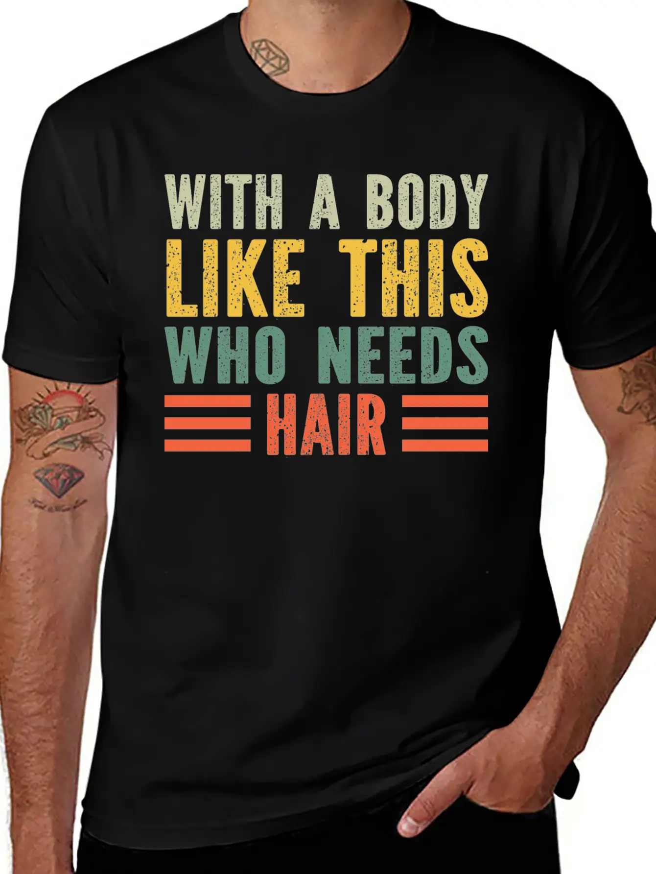 With A Body Like This Who Needs Hair Essential Cotton Tee For Daily Outfits – Unisex Style
