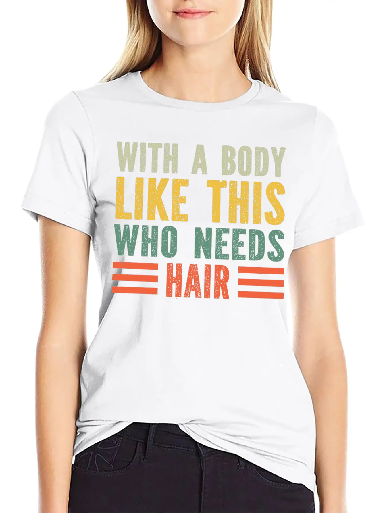 With A Body Like This Who Needs Hair Essential Cotton Tee For Daily Outfits – Unisex Style