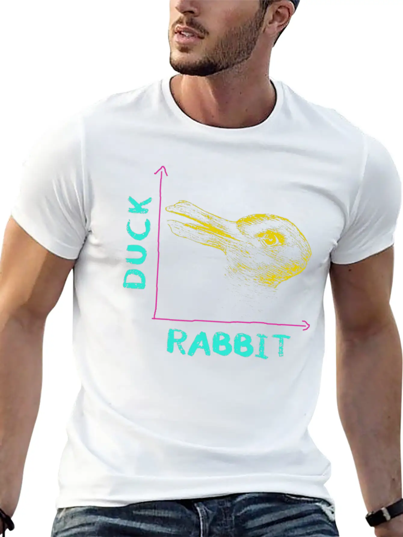 Wittgensteins Rabbit Duck Illusion Lightweight Cotton T-Shirt – Daily Comfort Graphic Shirt