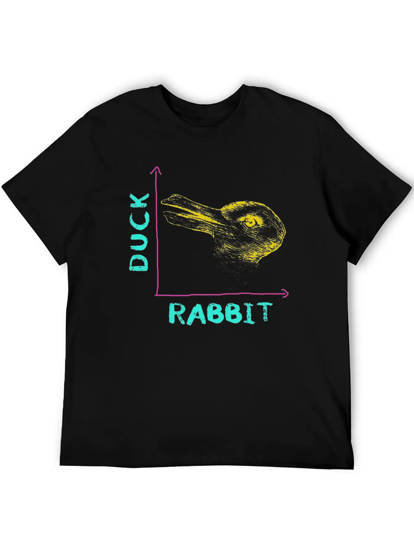 Wittgensteins Rabbit Duck Illusion Lightweight Cotton T-Shirt – Daily Comfort Graphic Shirt