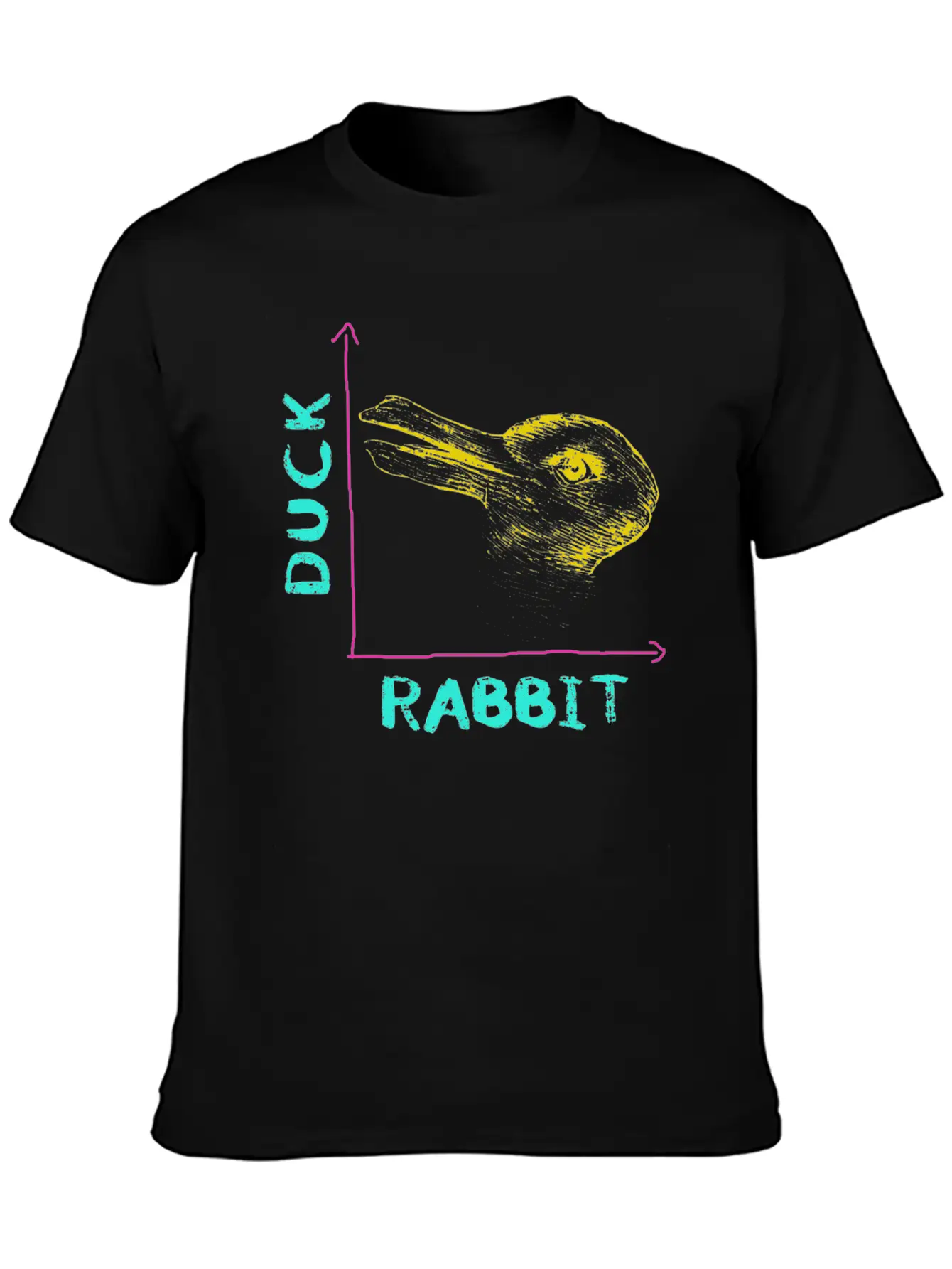 Wittgensteins Rabbit Duck Illusion Lightweight Cotton T-Shirt – Daily Comfort Graphic Shirt