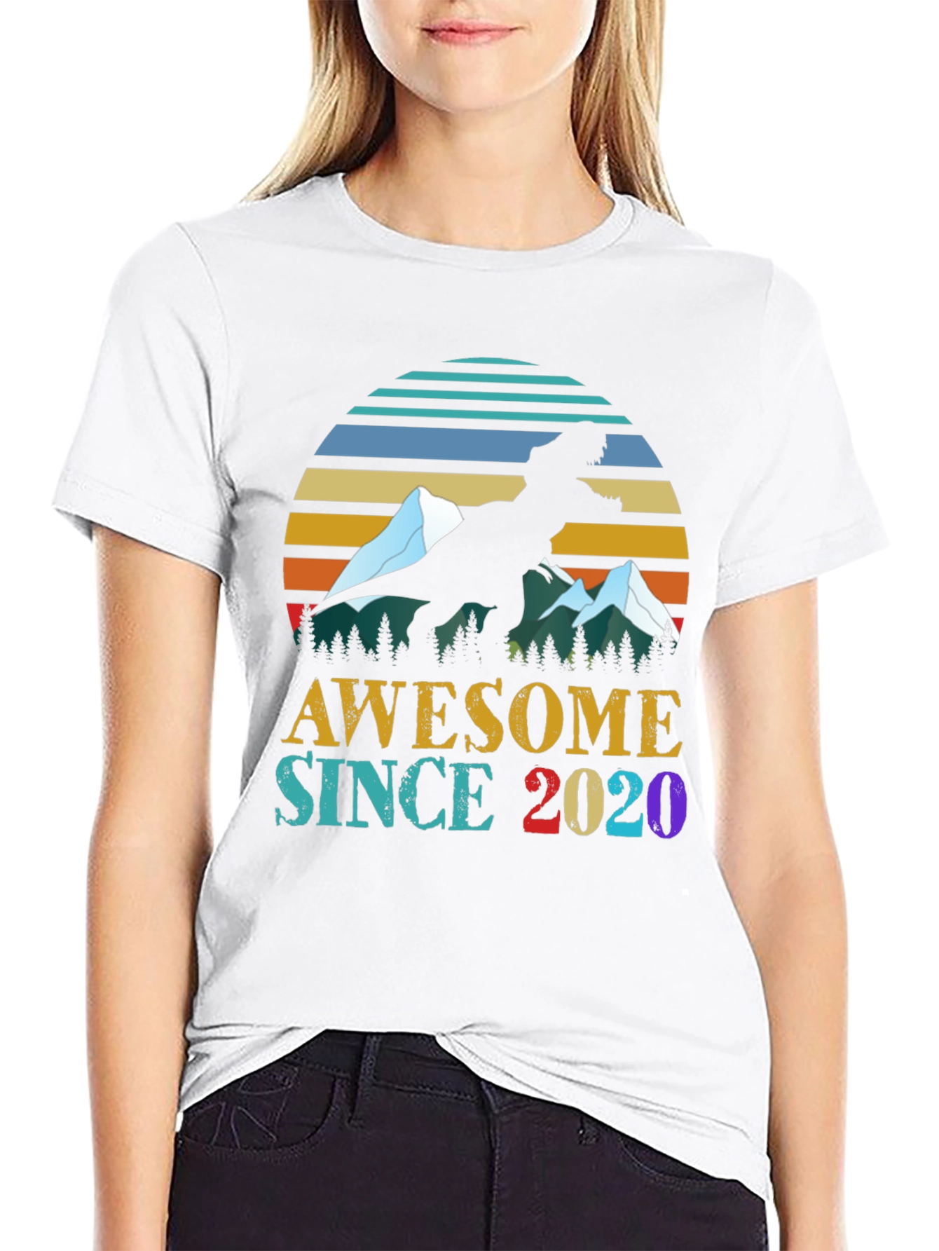 Awesome Since 2020 Dinosaur Graphic Tee
