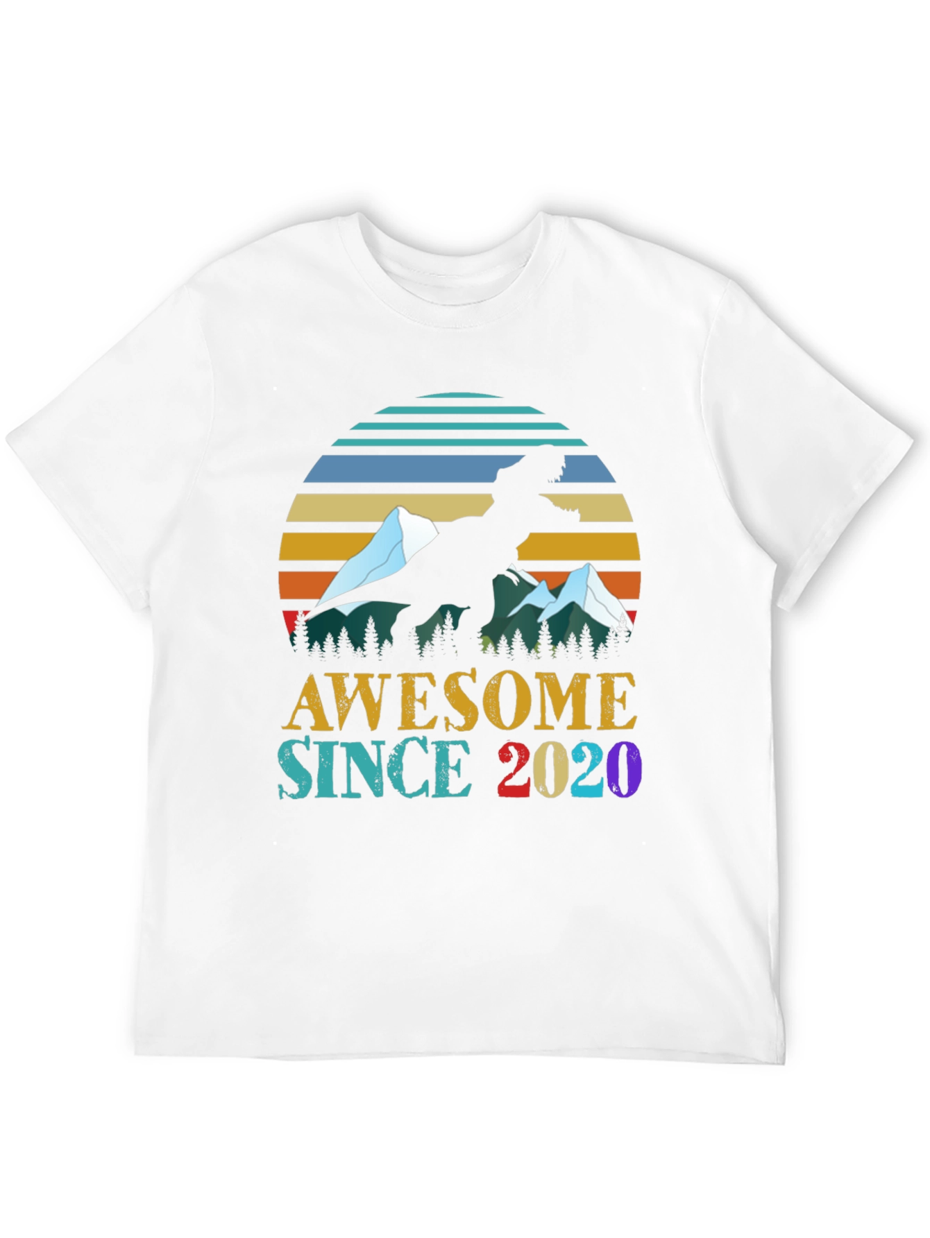 Awesome Since 2020 Dinosaur Graphic Tee