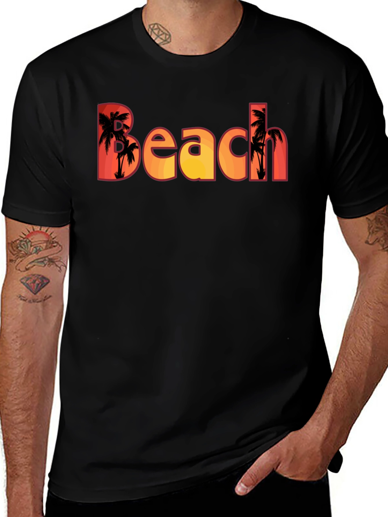Beach Sunset Palm Tree T-Shirt